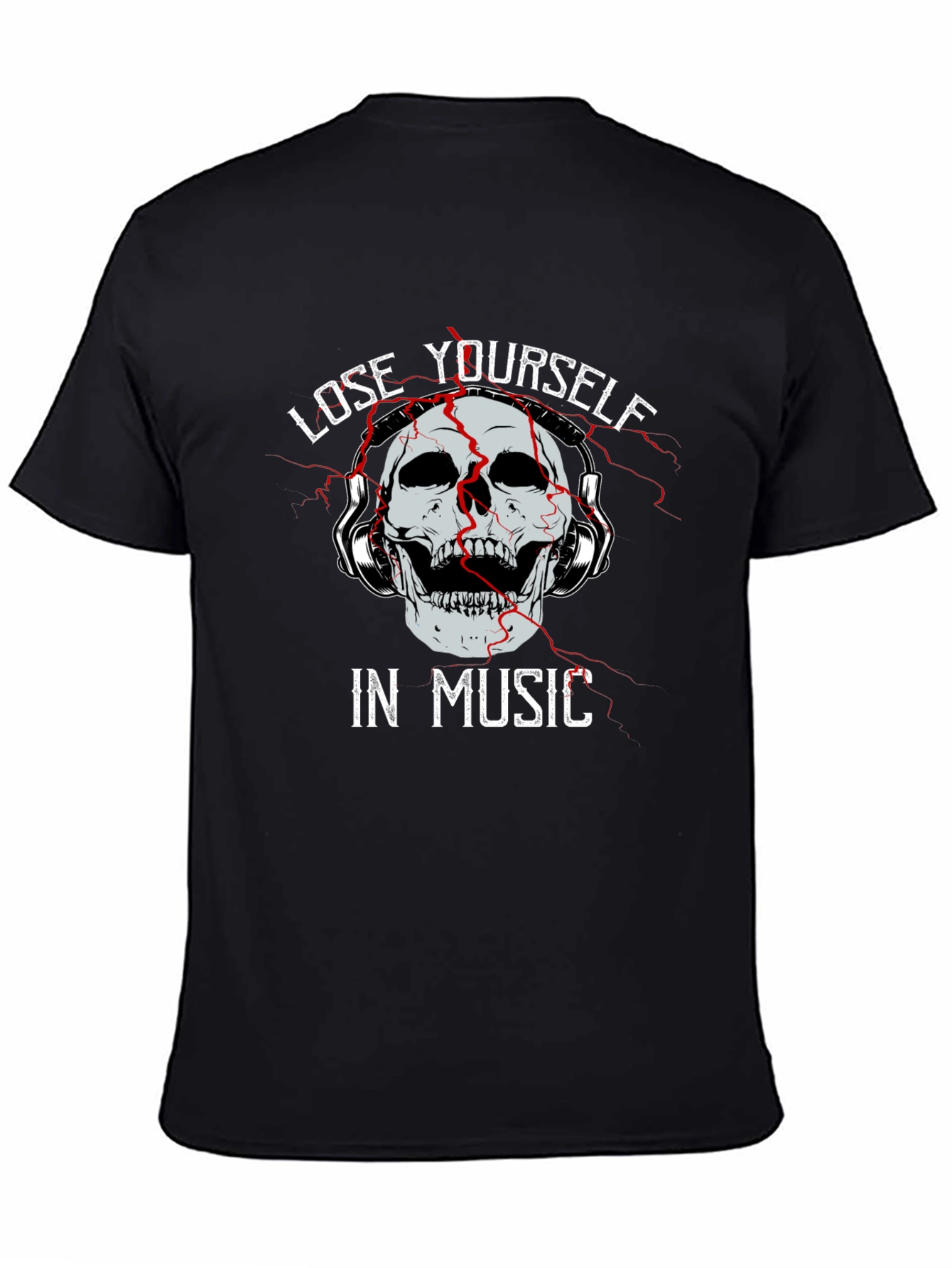 Black Lose Yourself in Music Graphic T-Shirt view 4