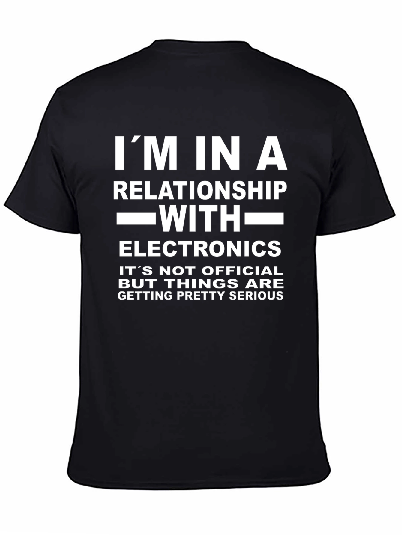 Black Electronics Relationship Funny T-Shirt view 4
