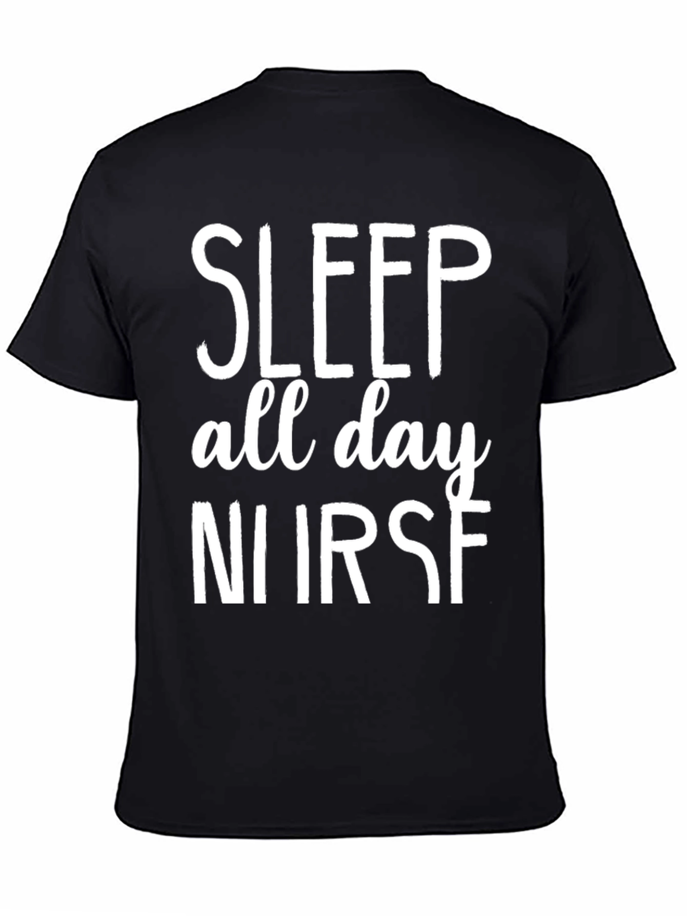Black Sleep All Day Nurse Black T-Shirt view 4