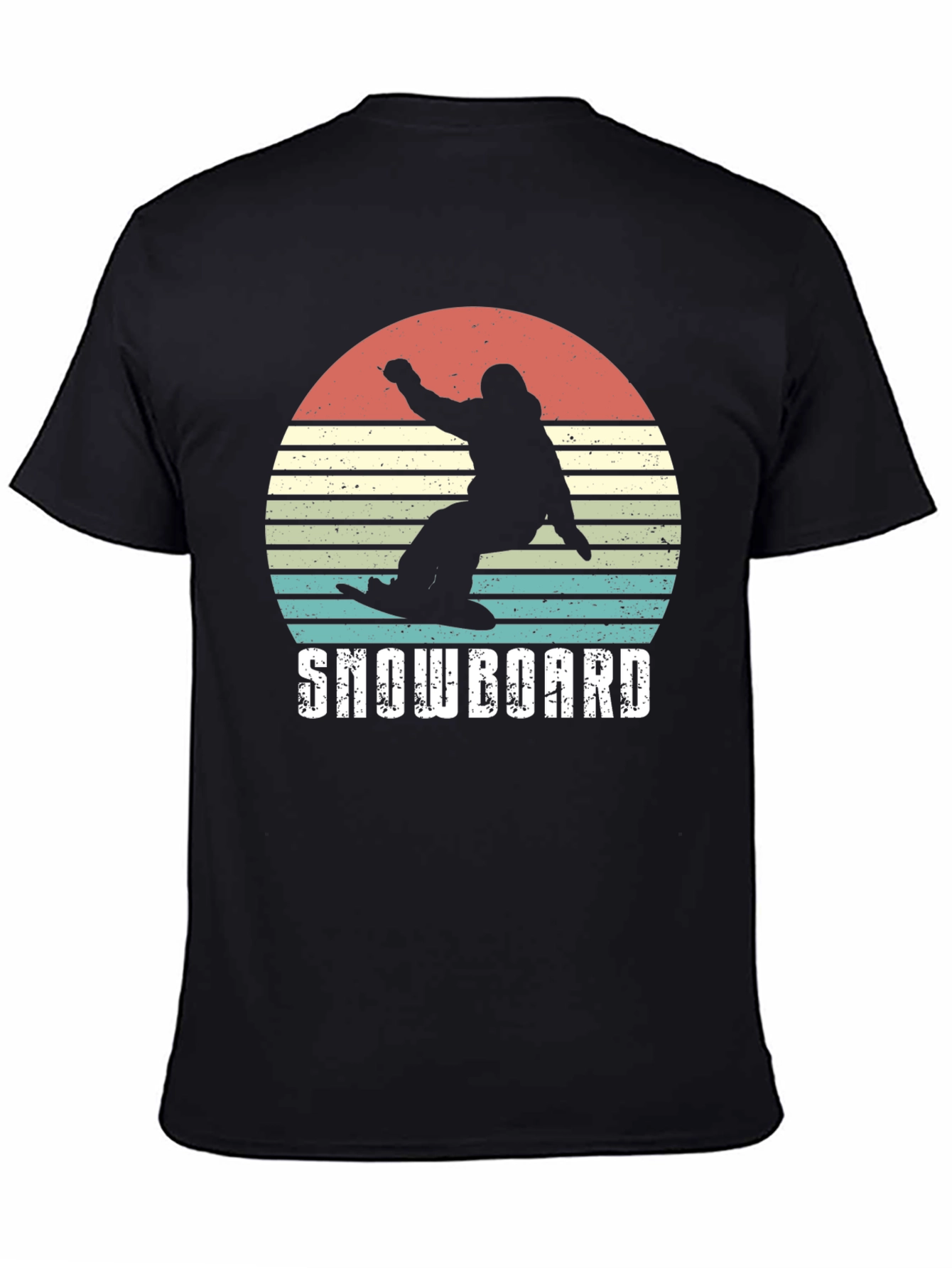 Black Snowboard Retro Graphic Tee view 4