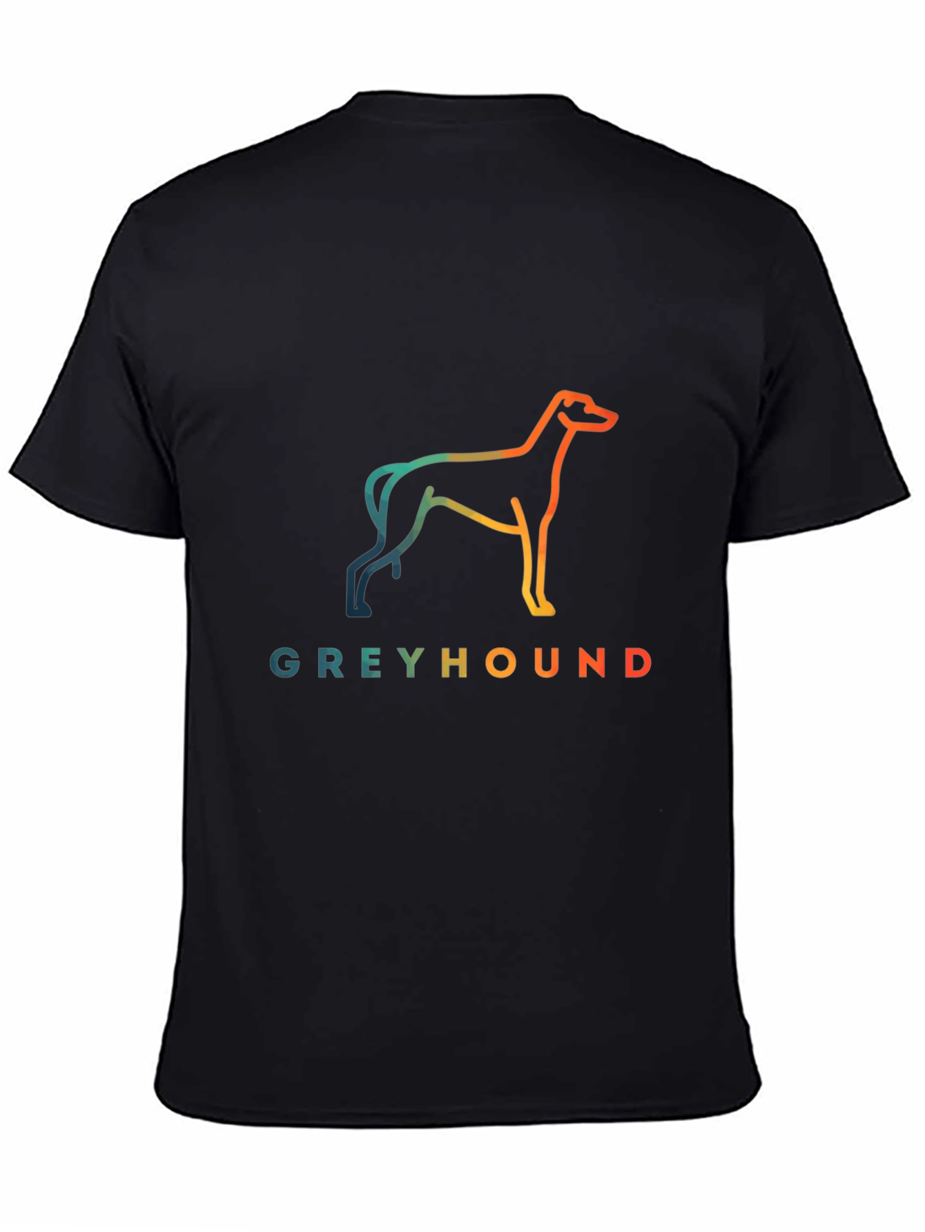 Black Greyhound Dog Graphic Tee - Unisex Black T-Shirt view 4