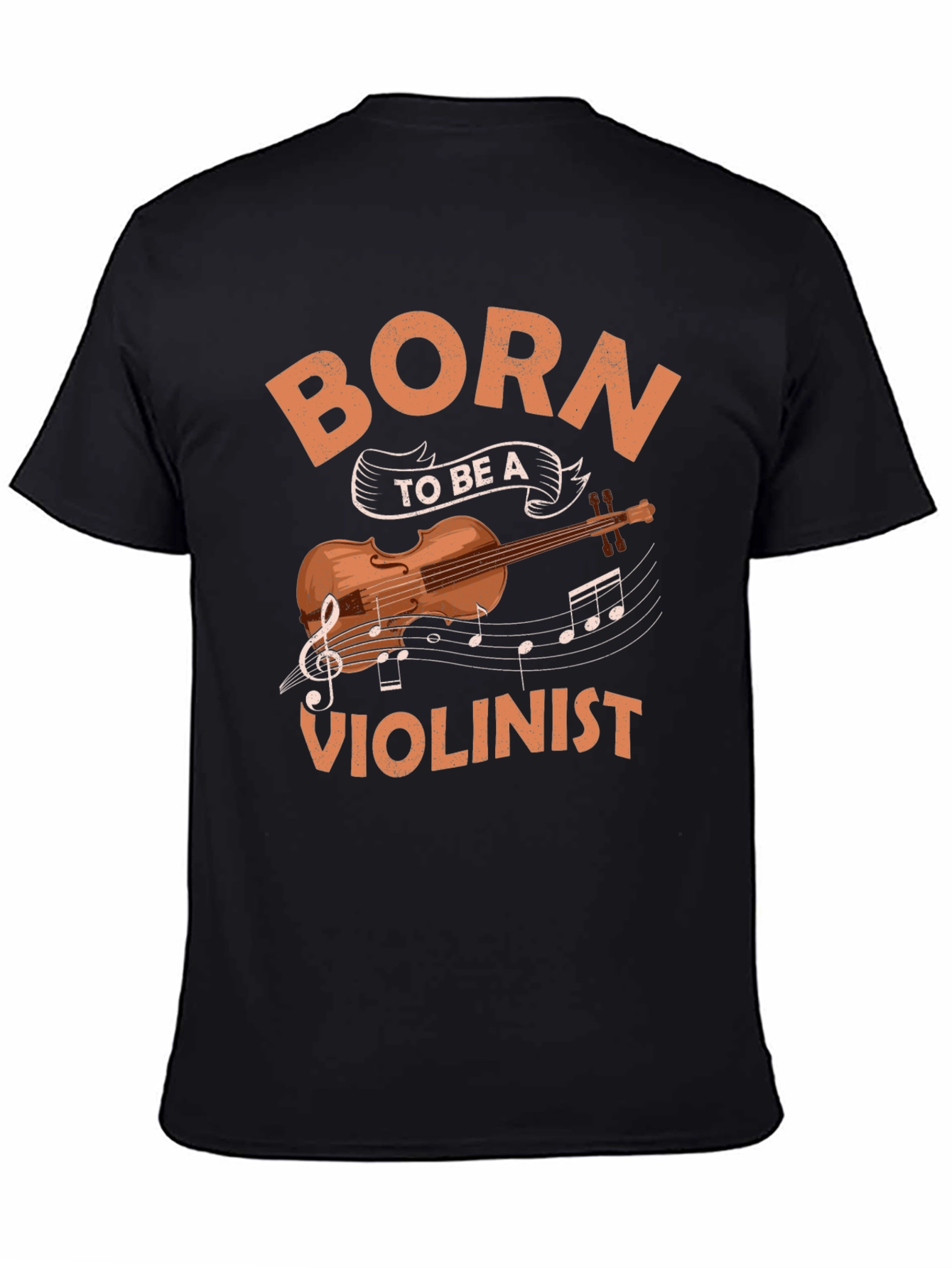 Black Born To Be A Violinist Graphic T-Shirt view 4