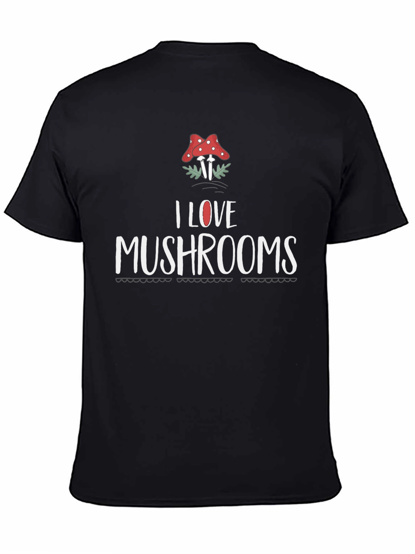 Black I Love Mushrooms Graphic T-Shirt Black view 4