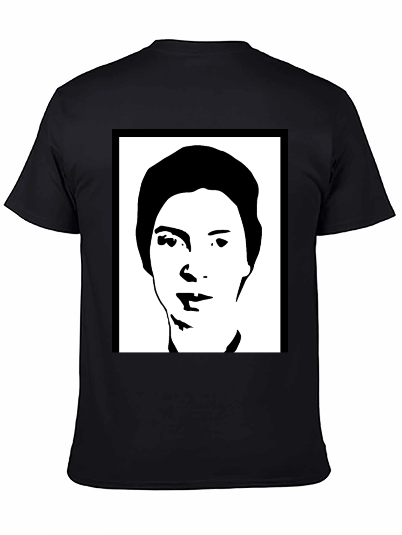 Black Black Graphic Tee - Silhouetted Face view 4