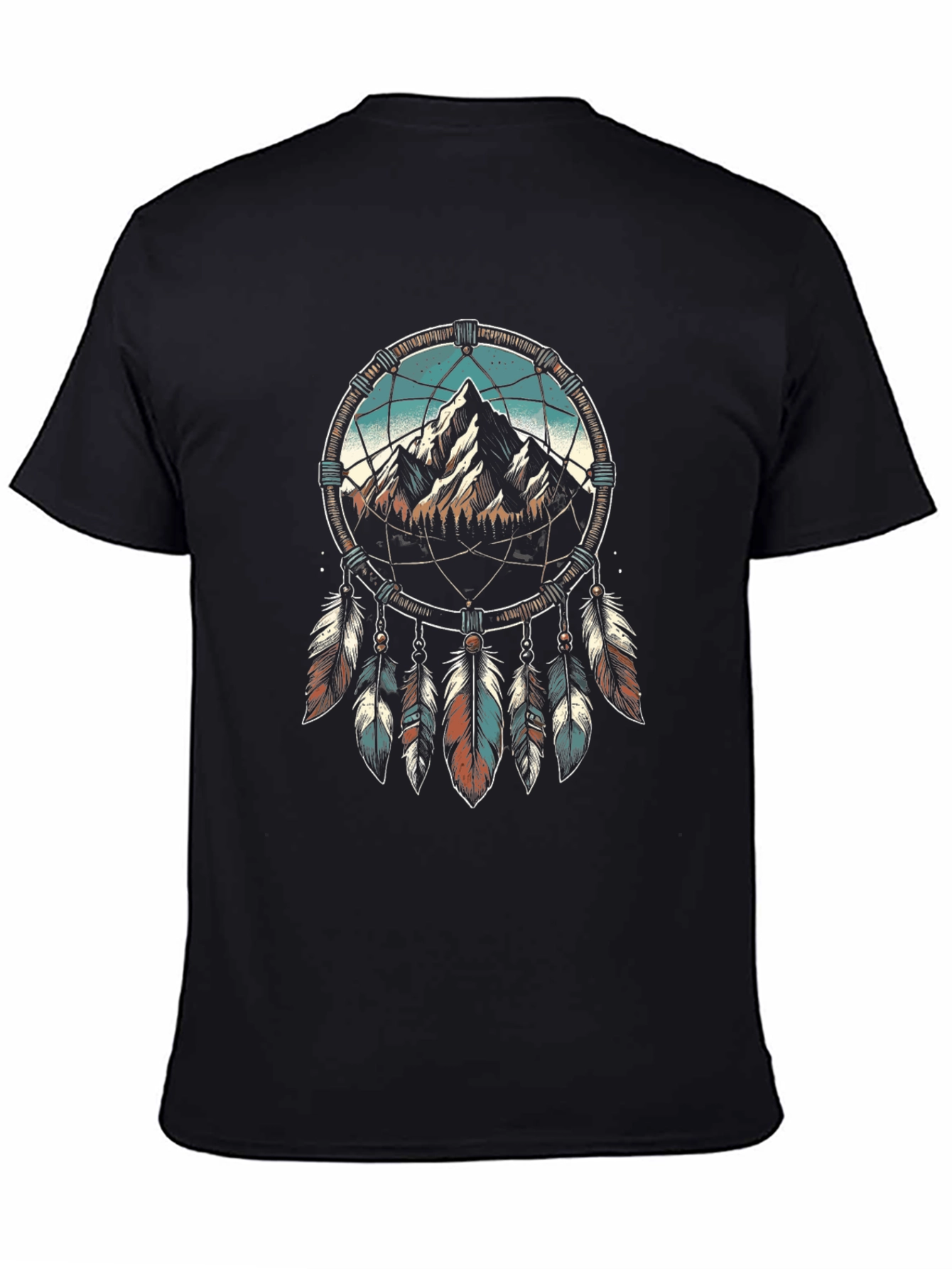 Black Dreamcatcher Mountain Graphic Tee - Black view 4