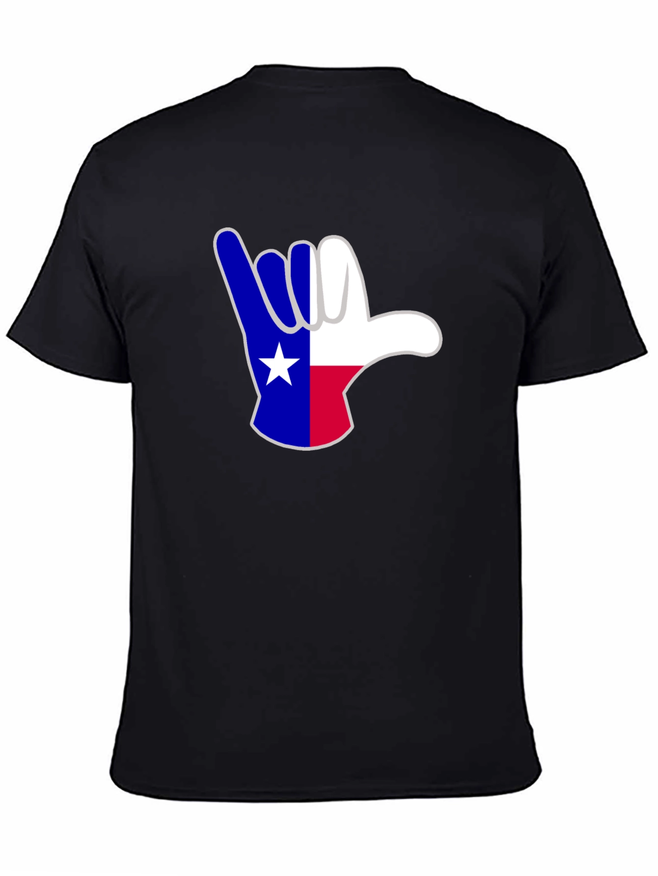 Black Texas Shaka Hand Sign T-Shirt view 4