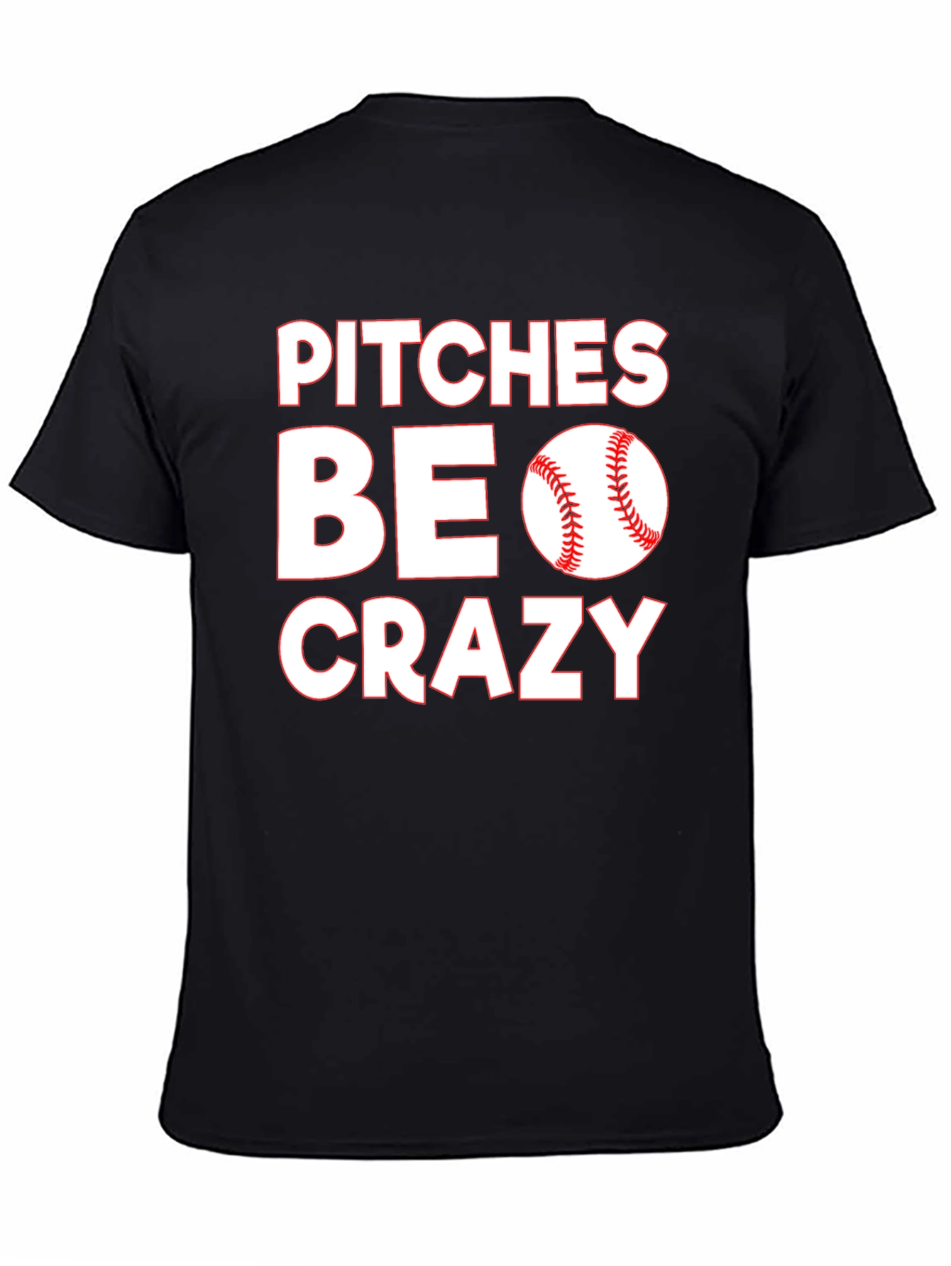 Black Pitches Be Crazy Black Cotton Graphic T-Shirt view 4