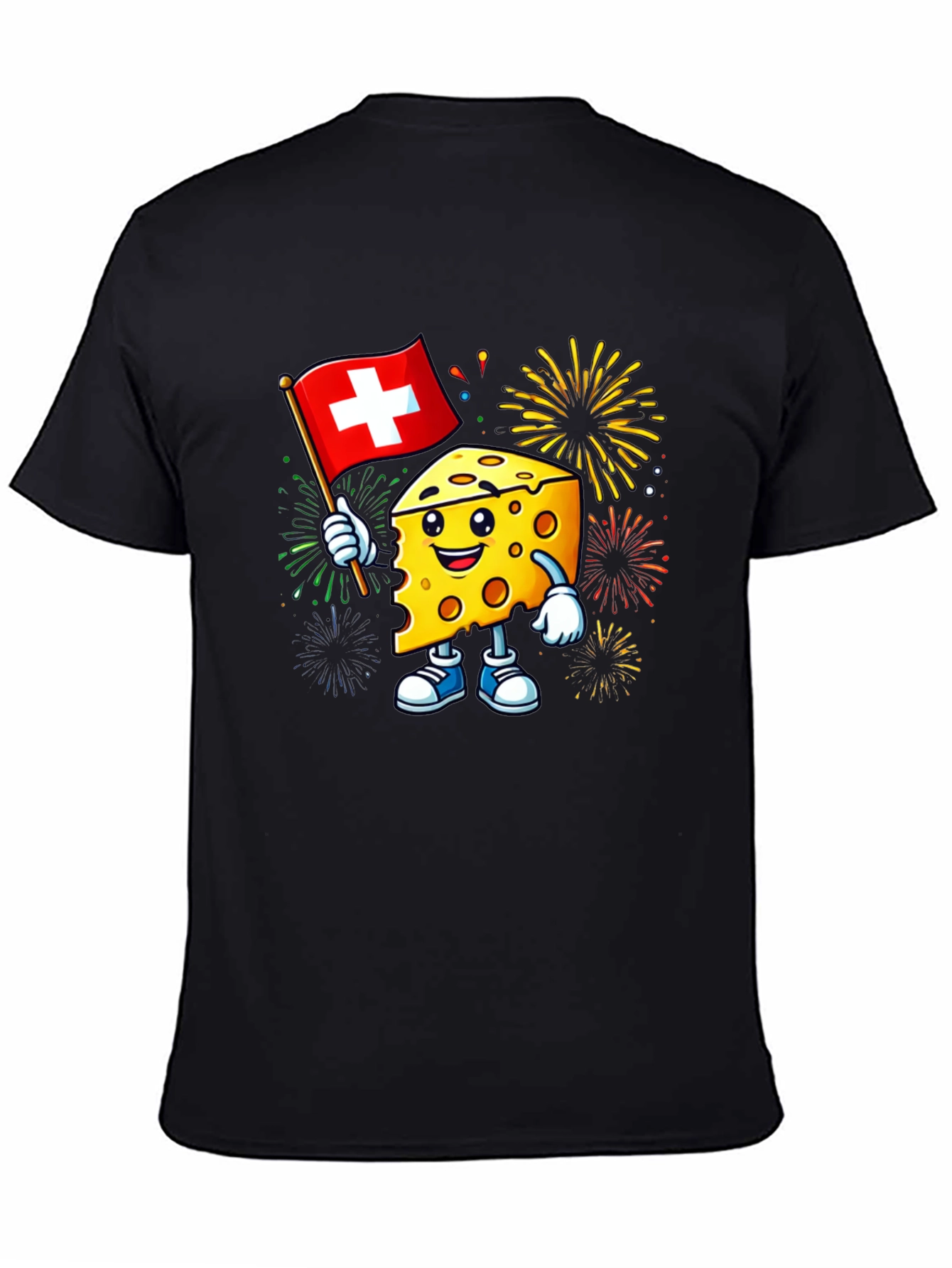 Black Swiss Cheese Celebration T-Shirt view 4