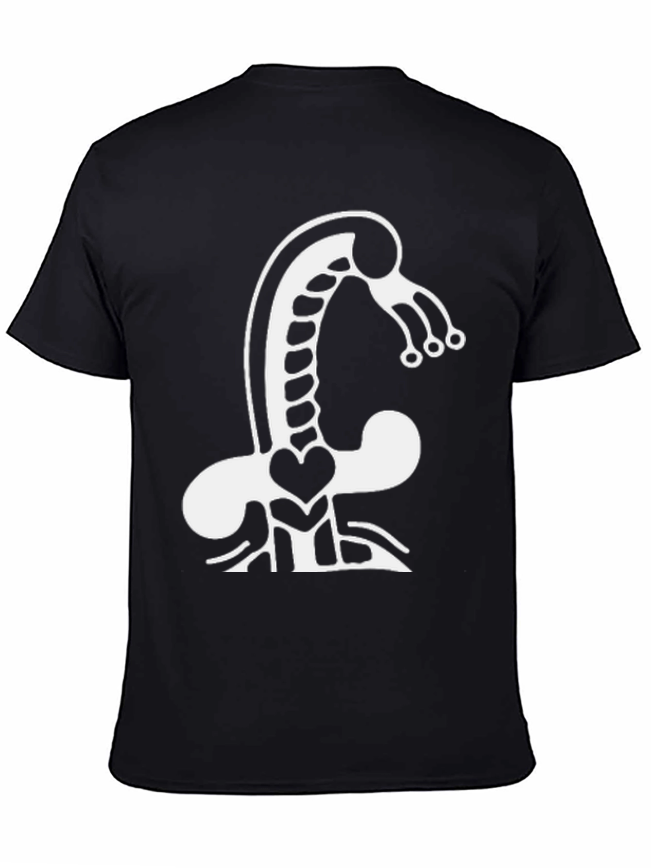 Black Abstract Creature Graphic Tee - Black view 4