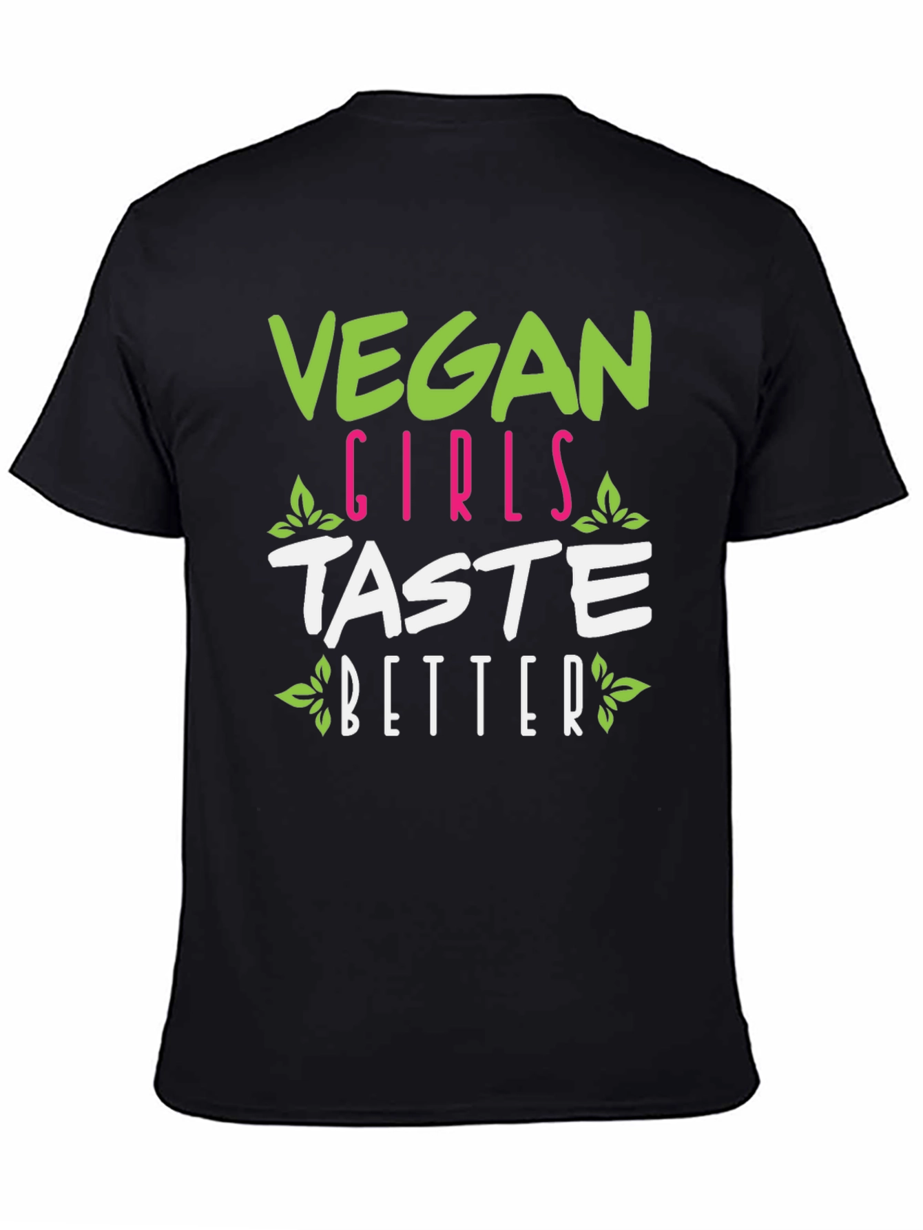 Black Vegan Girls Taste Better Graphic Tee view 4