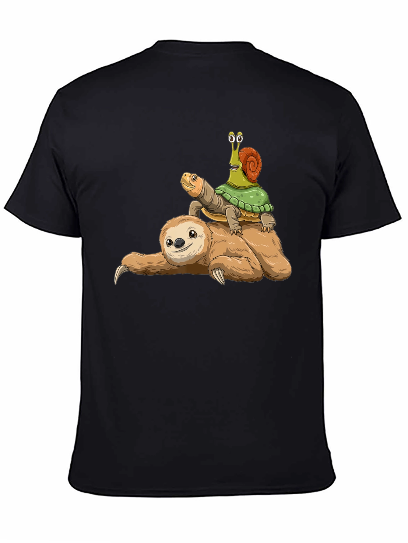 Black Sloth, Turtle, Snail T-Shirt - Slow Ride Funny Tee view 4