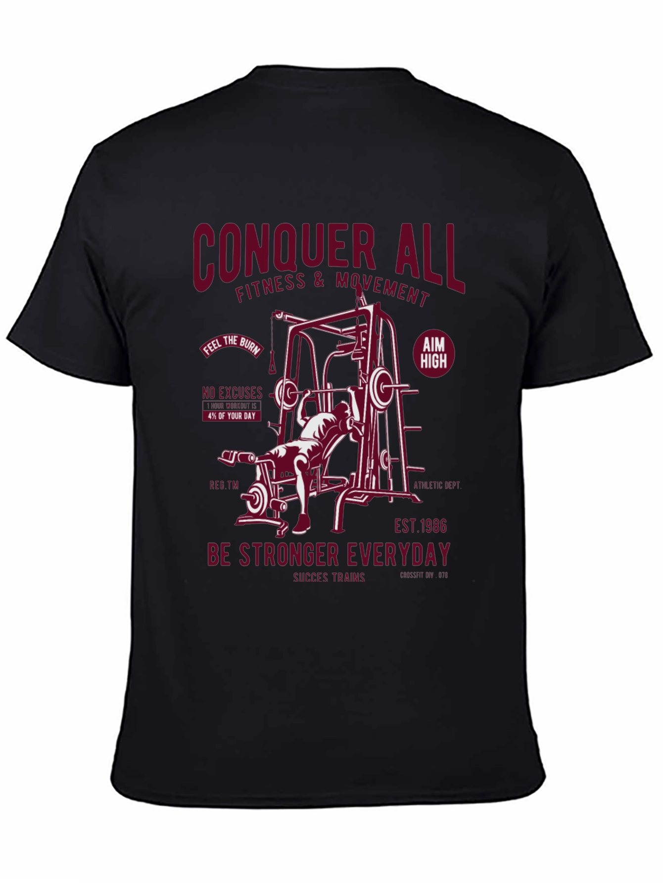 Black Conquer All Fitness T-Shirt view 4