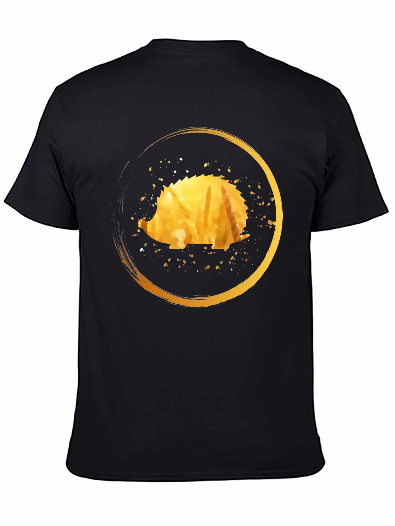 Black Golden Hedgehog Graphic Tee - Stylish Unisex Shirt view 4
