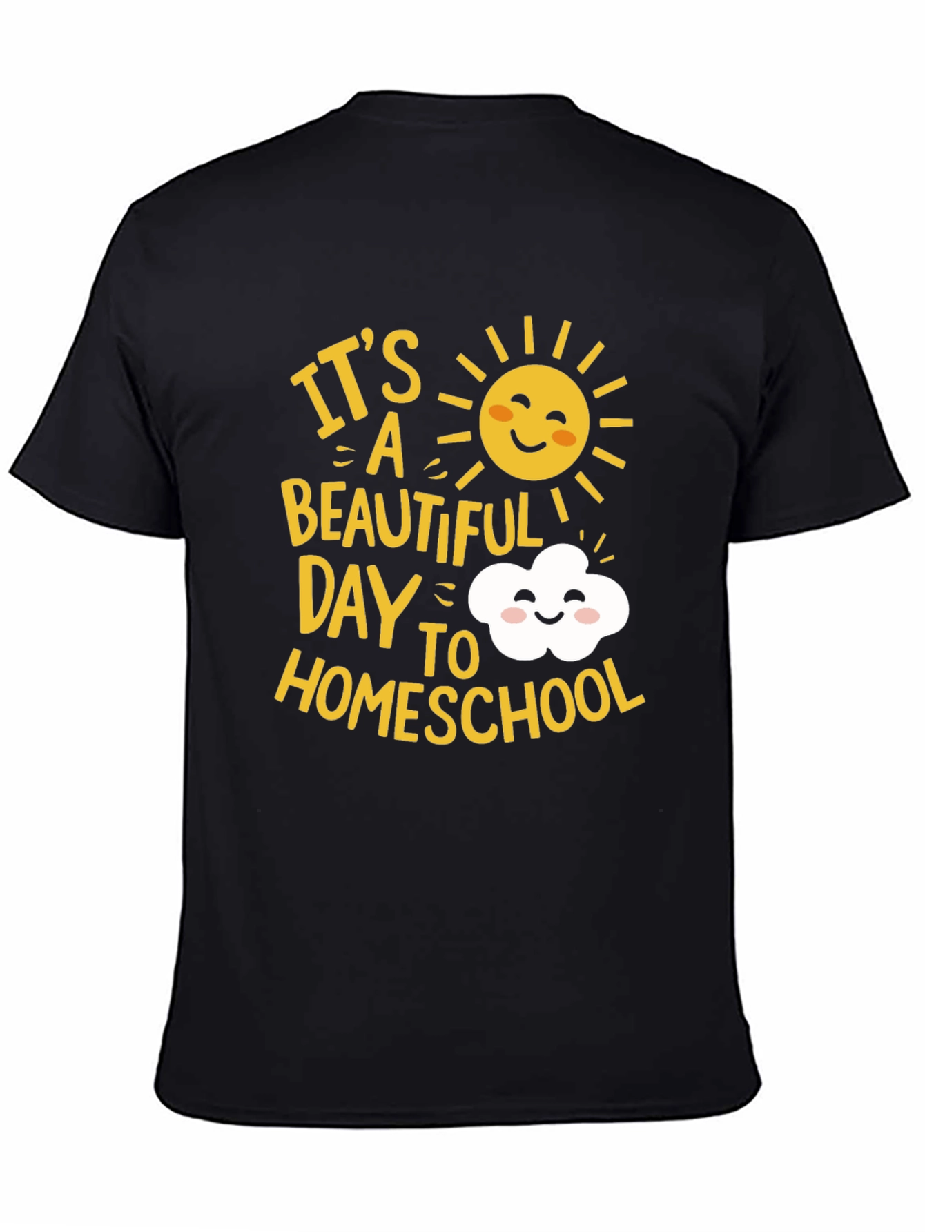 Black It's a Beautiful Day to Homeschool Graphic Tee view 4