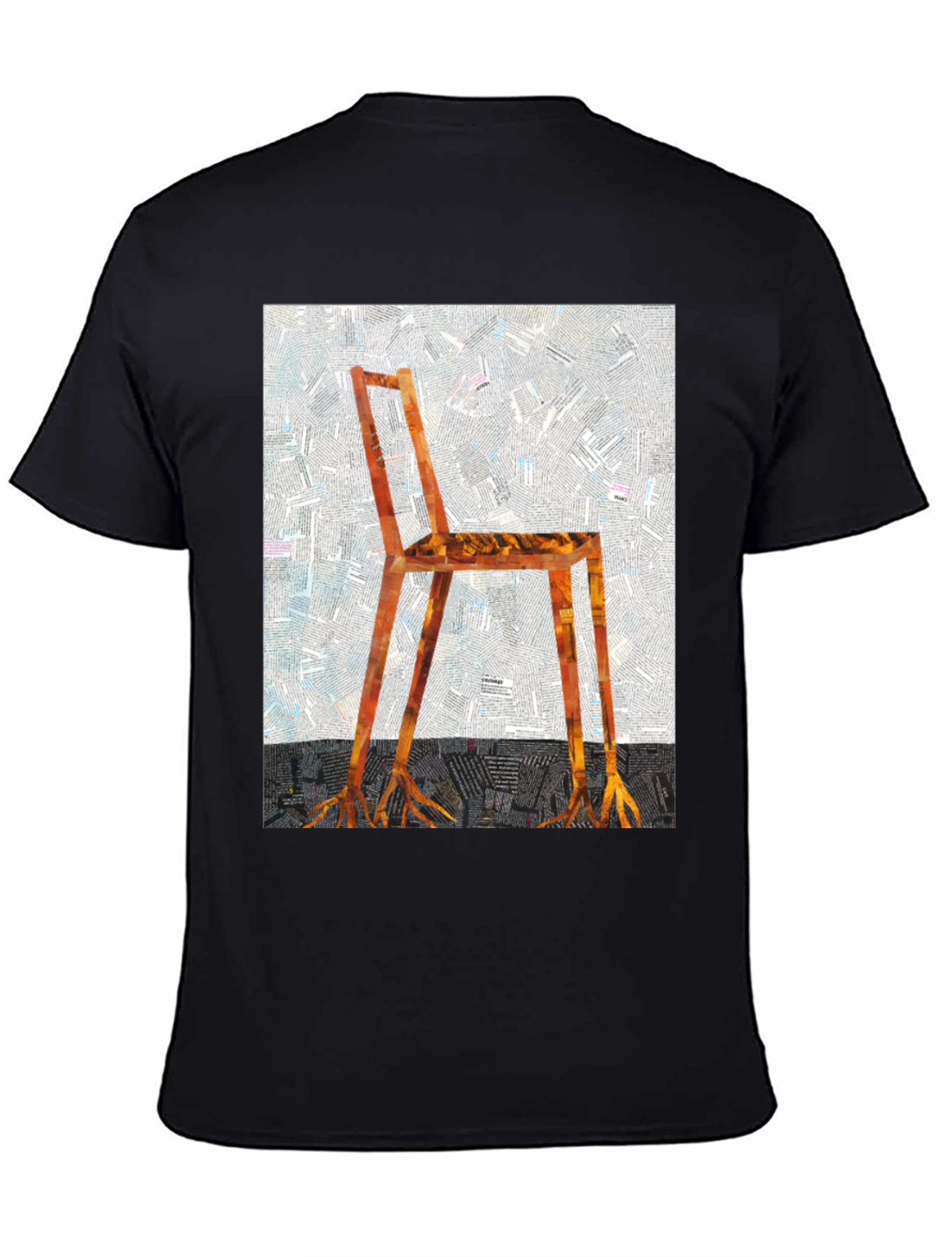 Black Artistic Chair Graphic Tee - Unique Design, Comfortable Fit view 4