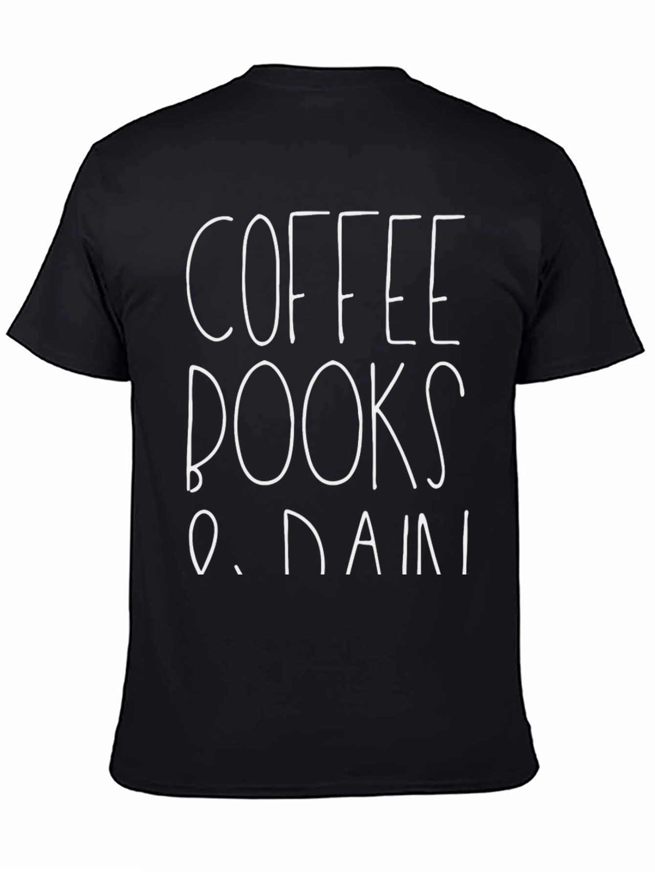 Black Coffee Books & Rain T-Shirt - Unisex Tee view 4
