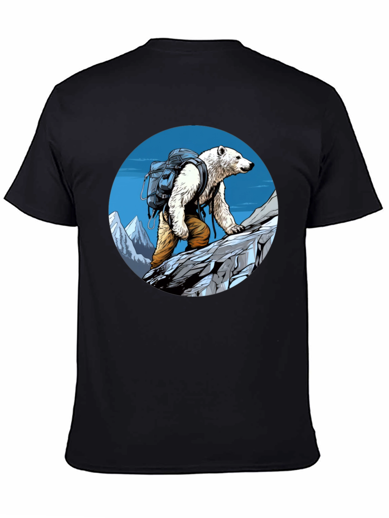 Black Polar Bear Hiking T-Shirt - Adventure Tee view 4