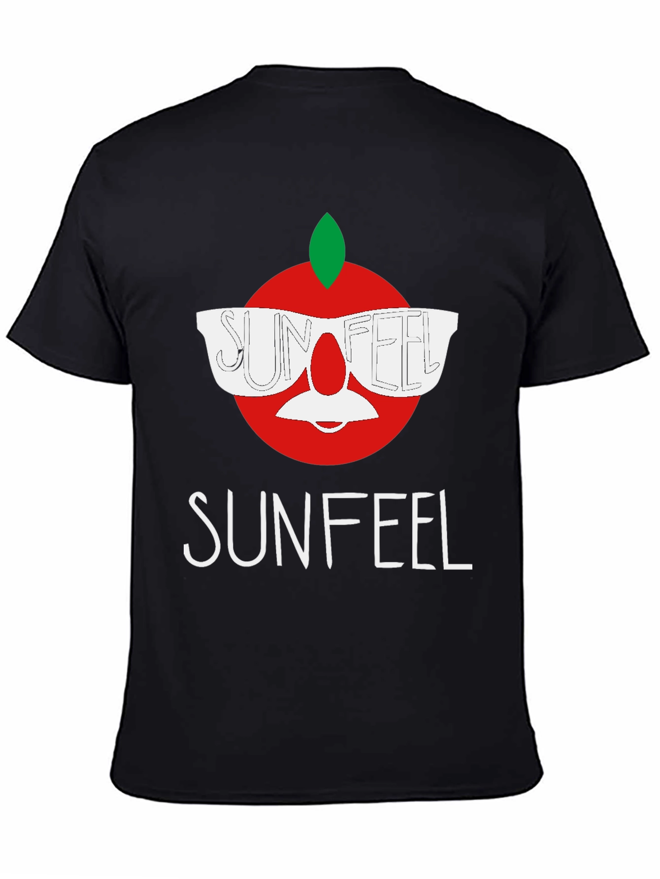 Black Sunfeel T-Shirt - Funny Apple Design view 4