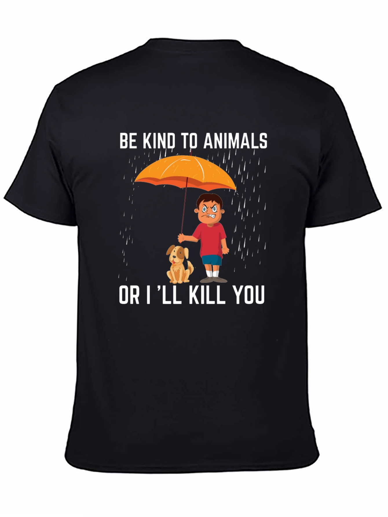 Black Be Kind to Animals Graphic T-Shirt view 4
