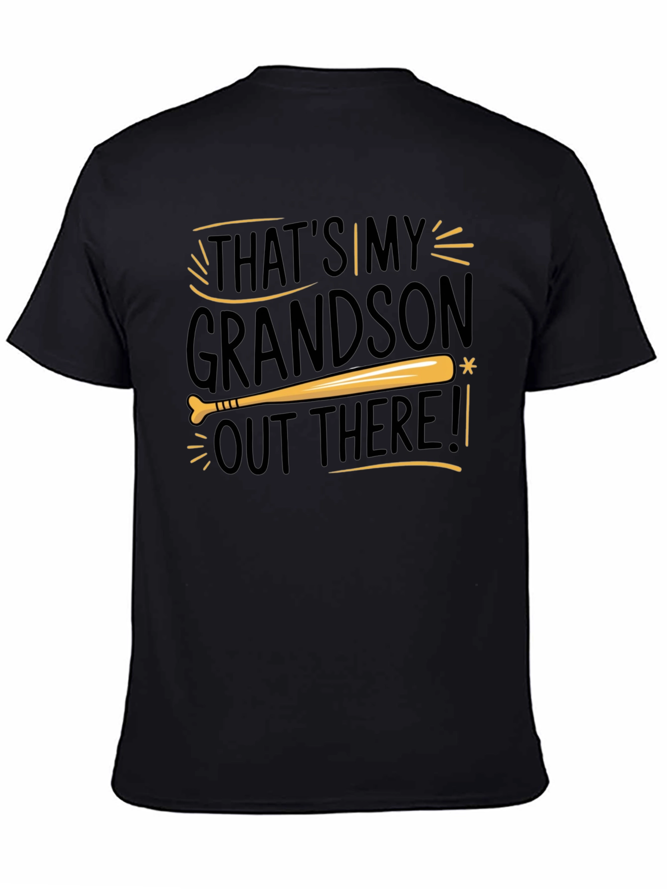 Black That's My Grandson Out There T-Shirt - Baseball Tee view 4