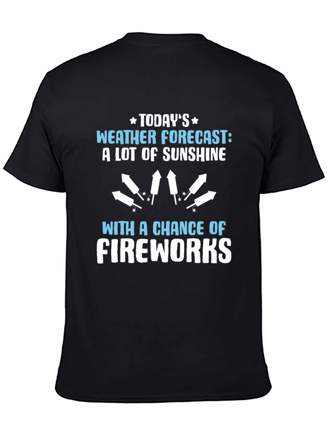 Black Sunshine and Fireworks T-Shirt view 4