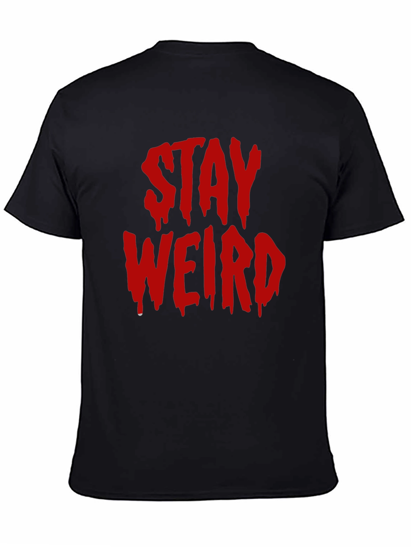 Black Stay Weird Graphic Tee - Black Cotton Blend view 4