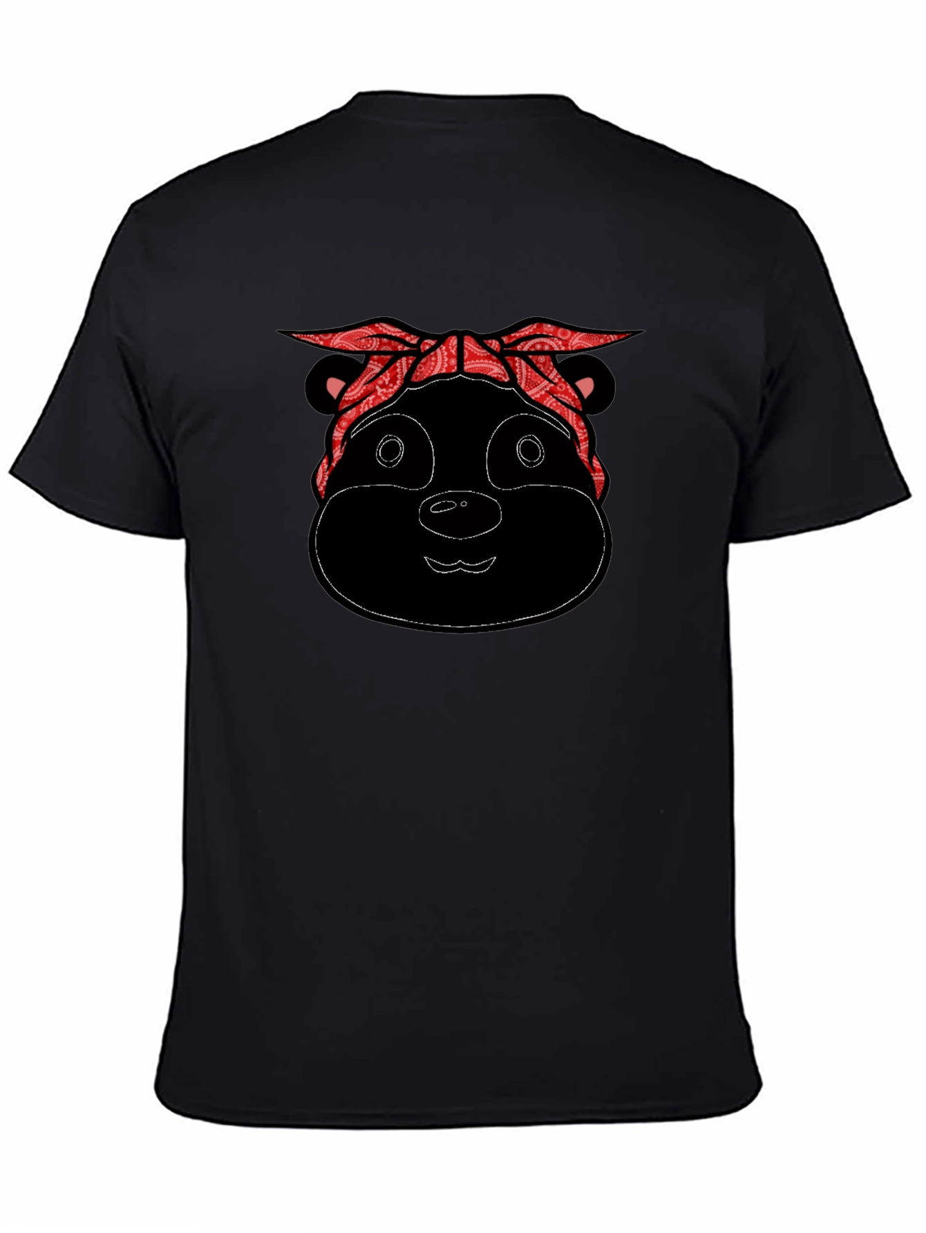 Black Bandana Bear Black T-Shirt view 4