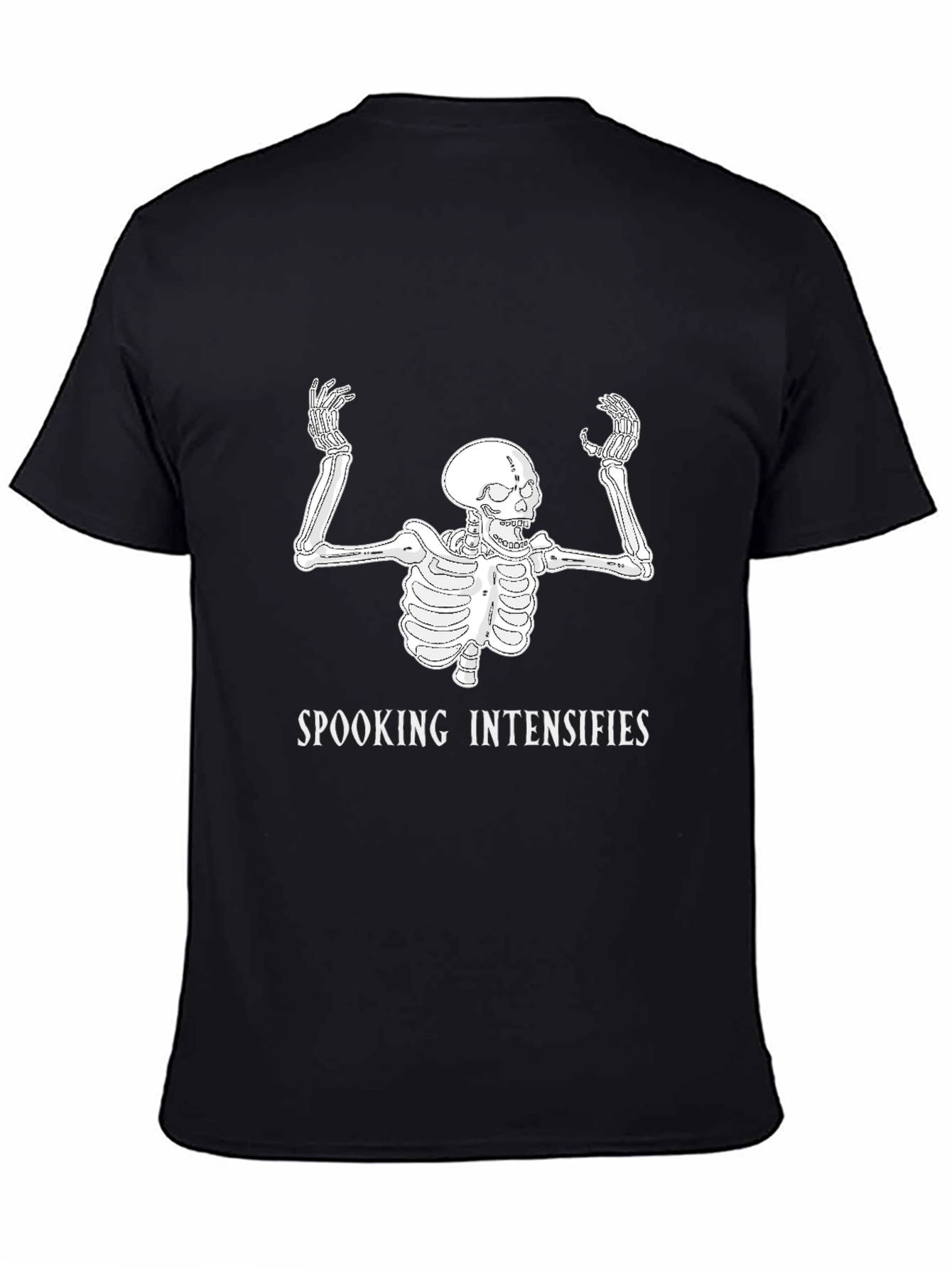 Black Spooking Intensifies Skeleton Graphic T-Shirt view 4