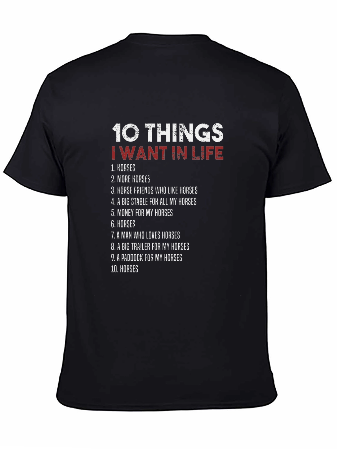 Black Horse Lover T-Shirt: 10 Things I Want In Life view 4