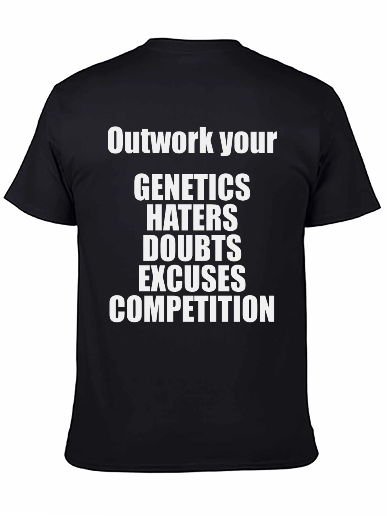 Black Motivational Graphic Tee - Outwork Your Competition view 4