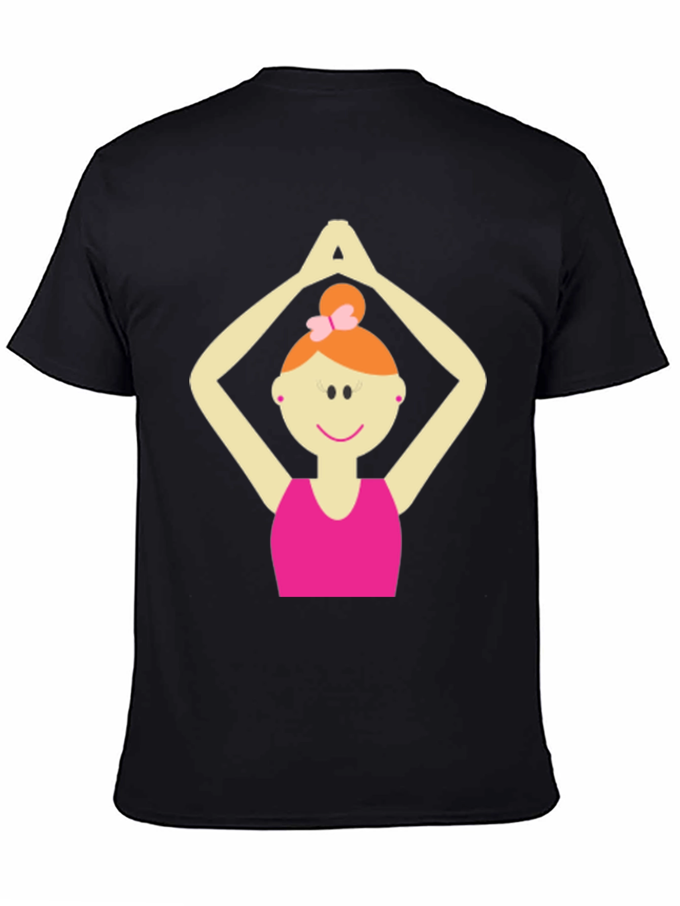 Black Yoga Girl Graphic Tee - Black Cotton Blend T-Shirt view 4
