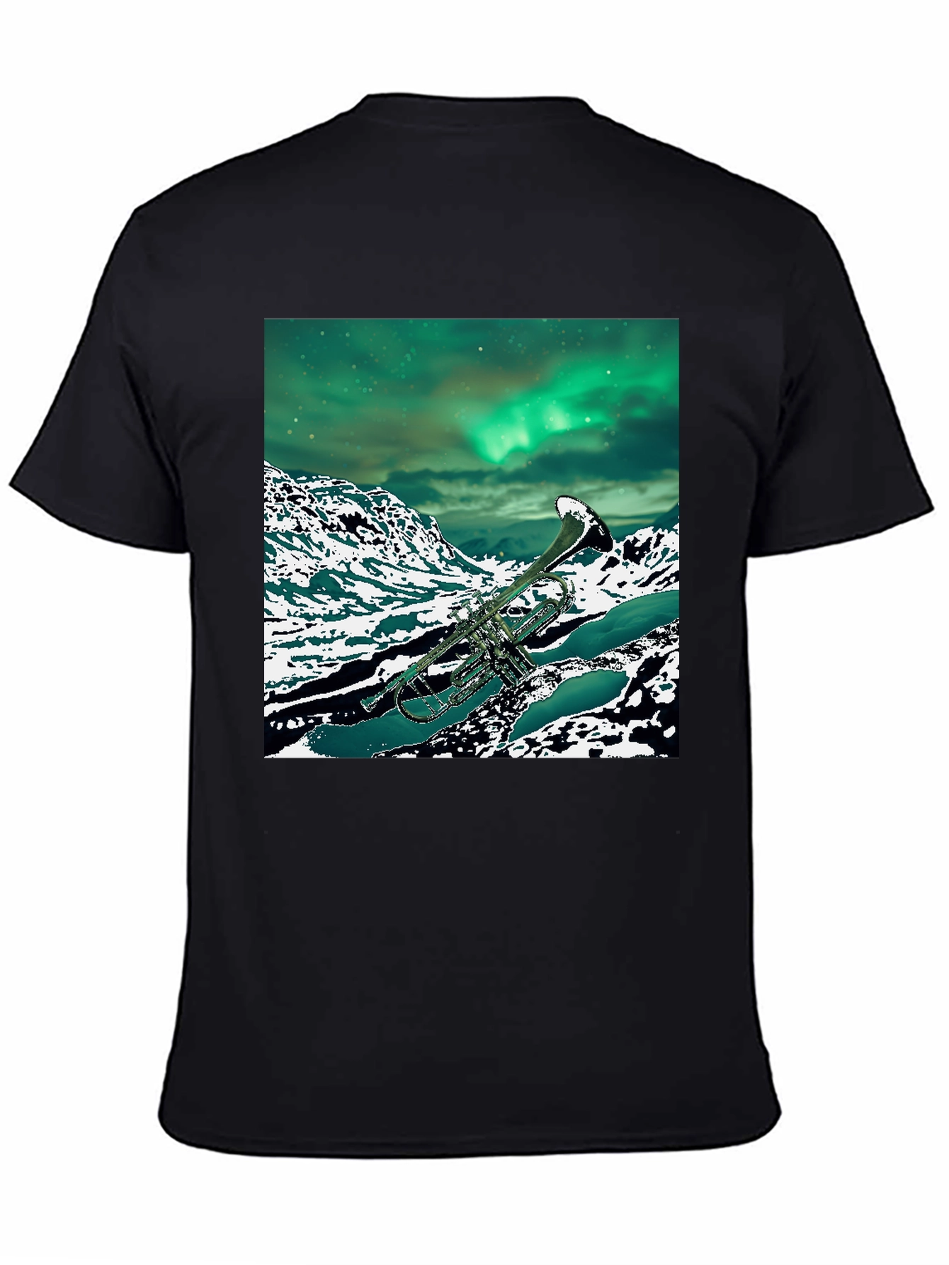 Black Trumpet Aurora Borealis T-Shirt view 4