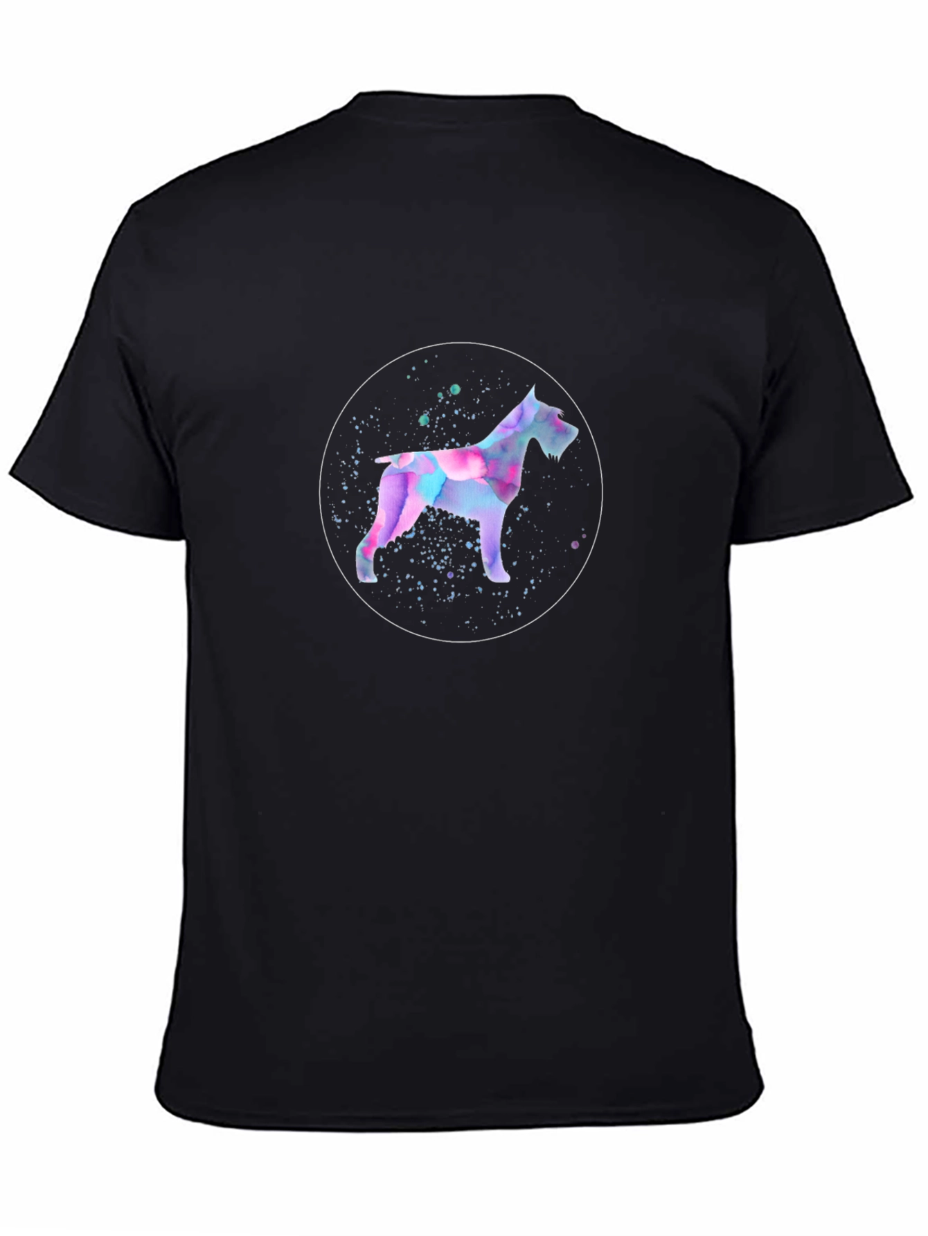 Black Watercolor Dog Graphic Tee - Black view 4