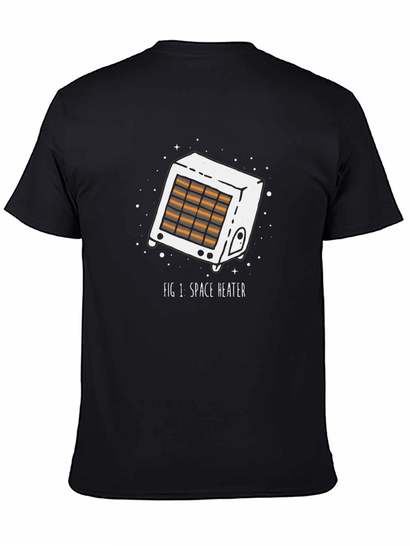 Black Space Heater Graphic Tee - Unique Novelty T-Shirt view 4