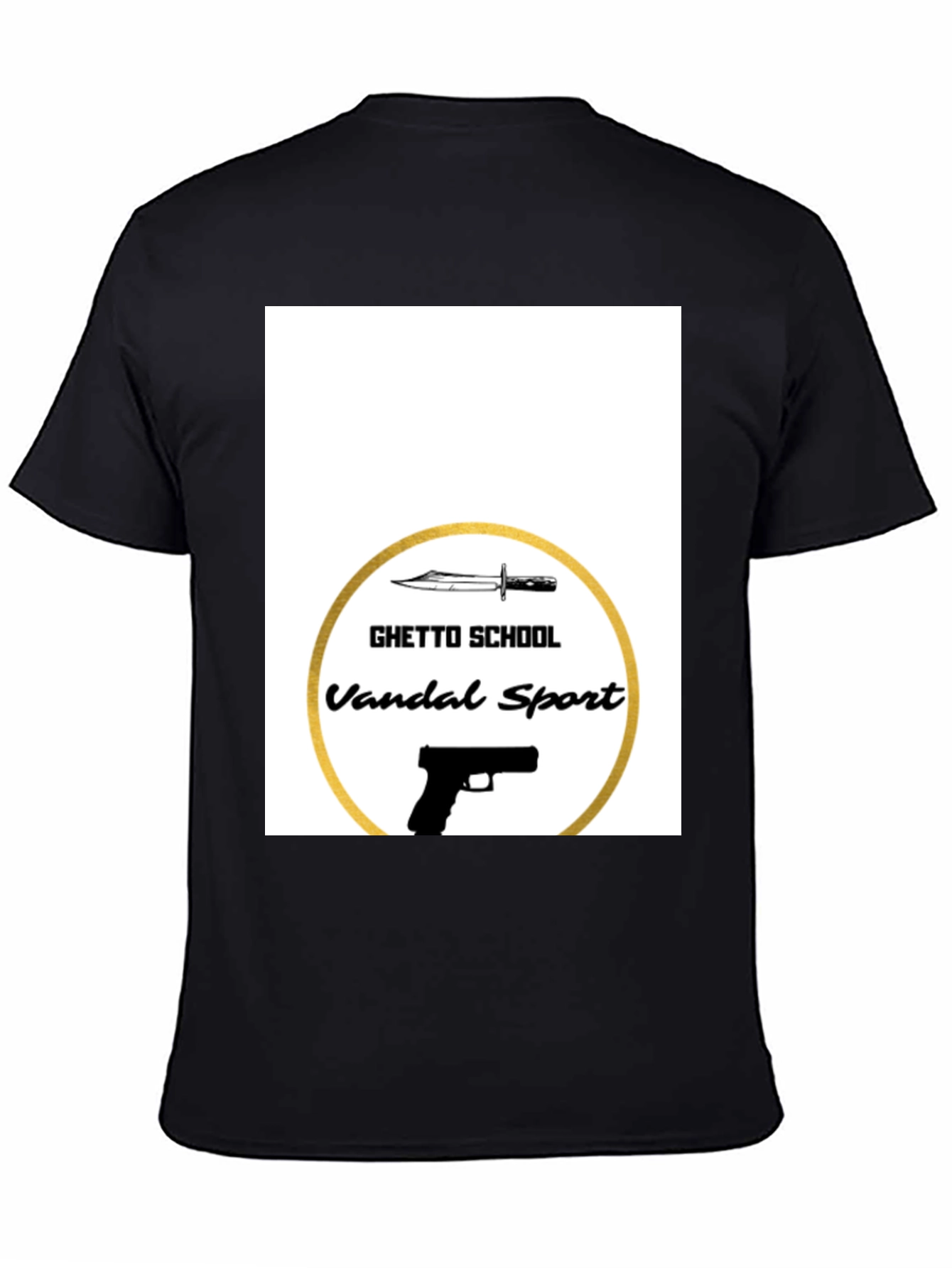 Black Ghetto School Vandal Sport Graphic Tee - Black view 4