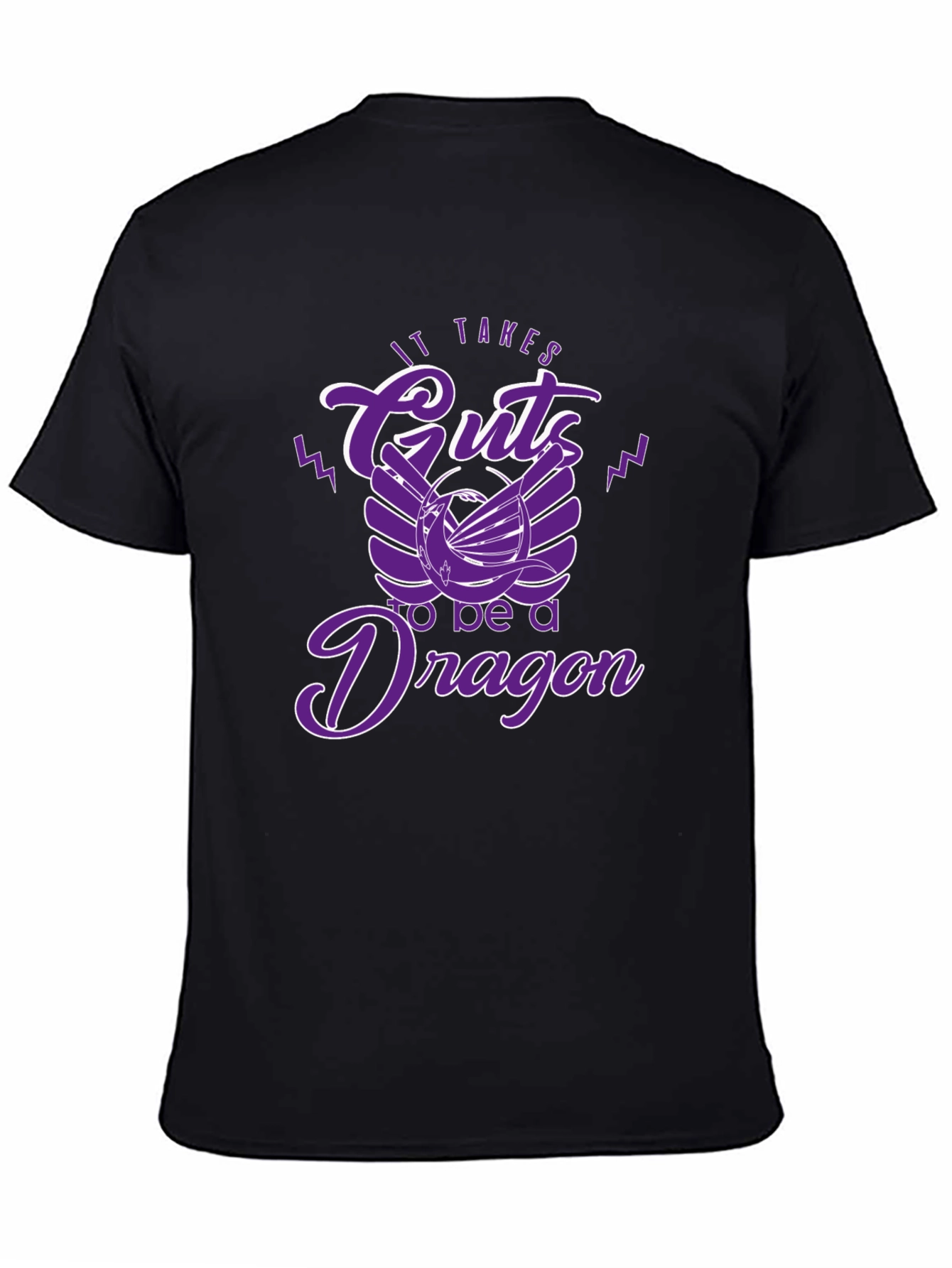 Black It Takes Guts to be a Dragon T-Shirt view 4