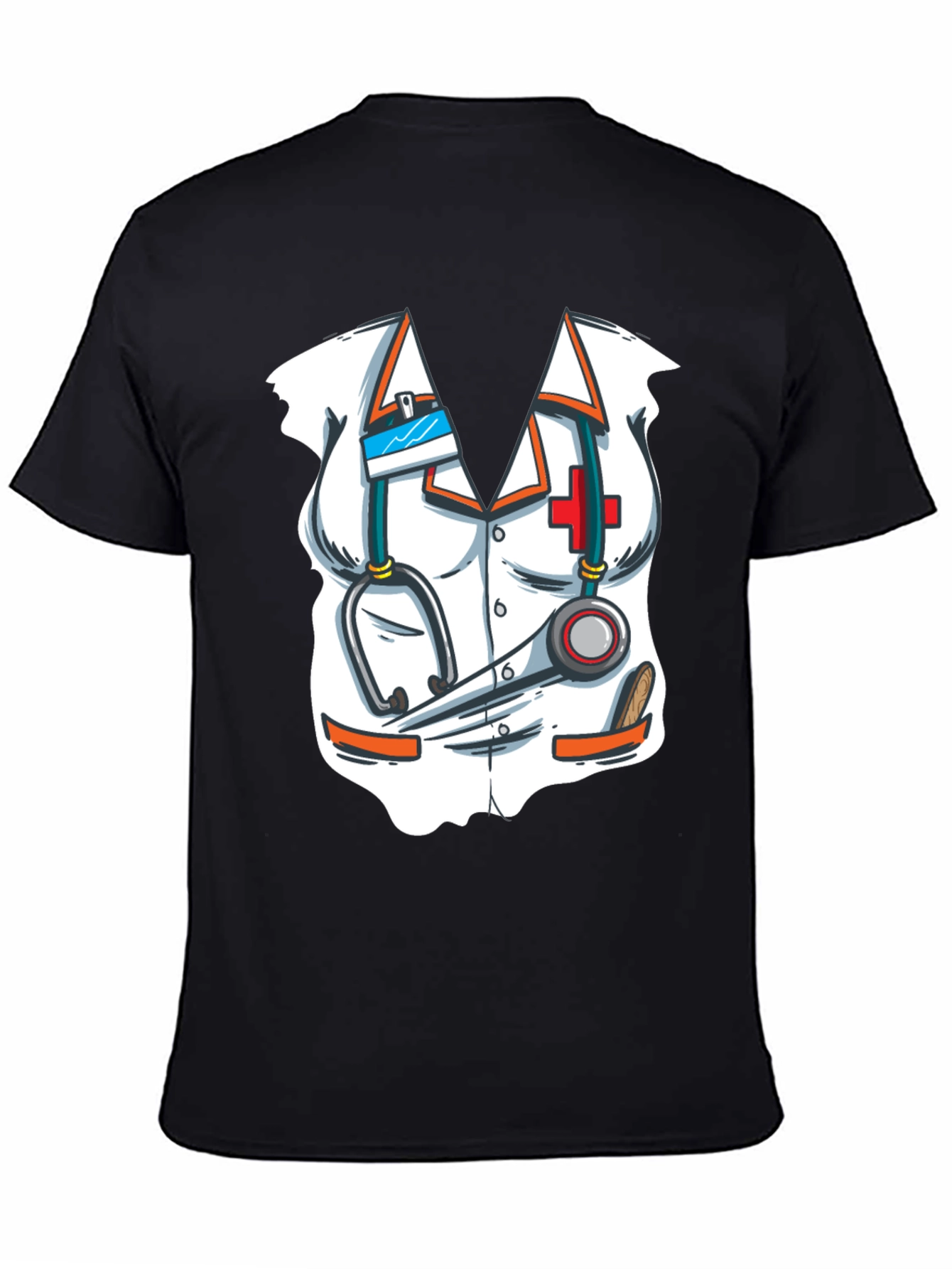 Black Nurse Costume T-Shirt - Novelty Graphic Tee view 4