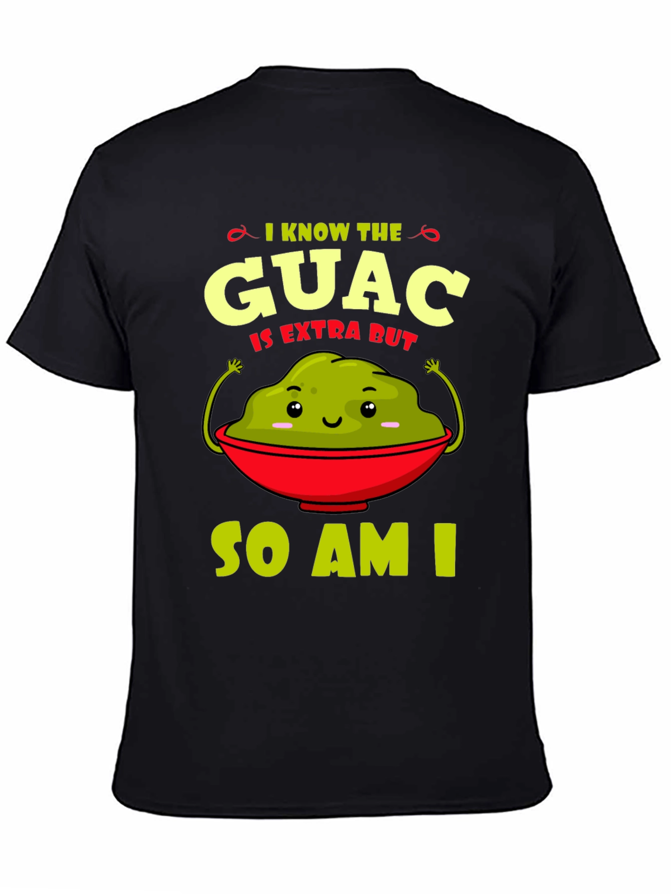 Black Guac Is Extra Graphic Tee - Funny Avocado T-Shirt view 4