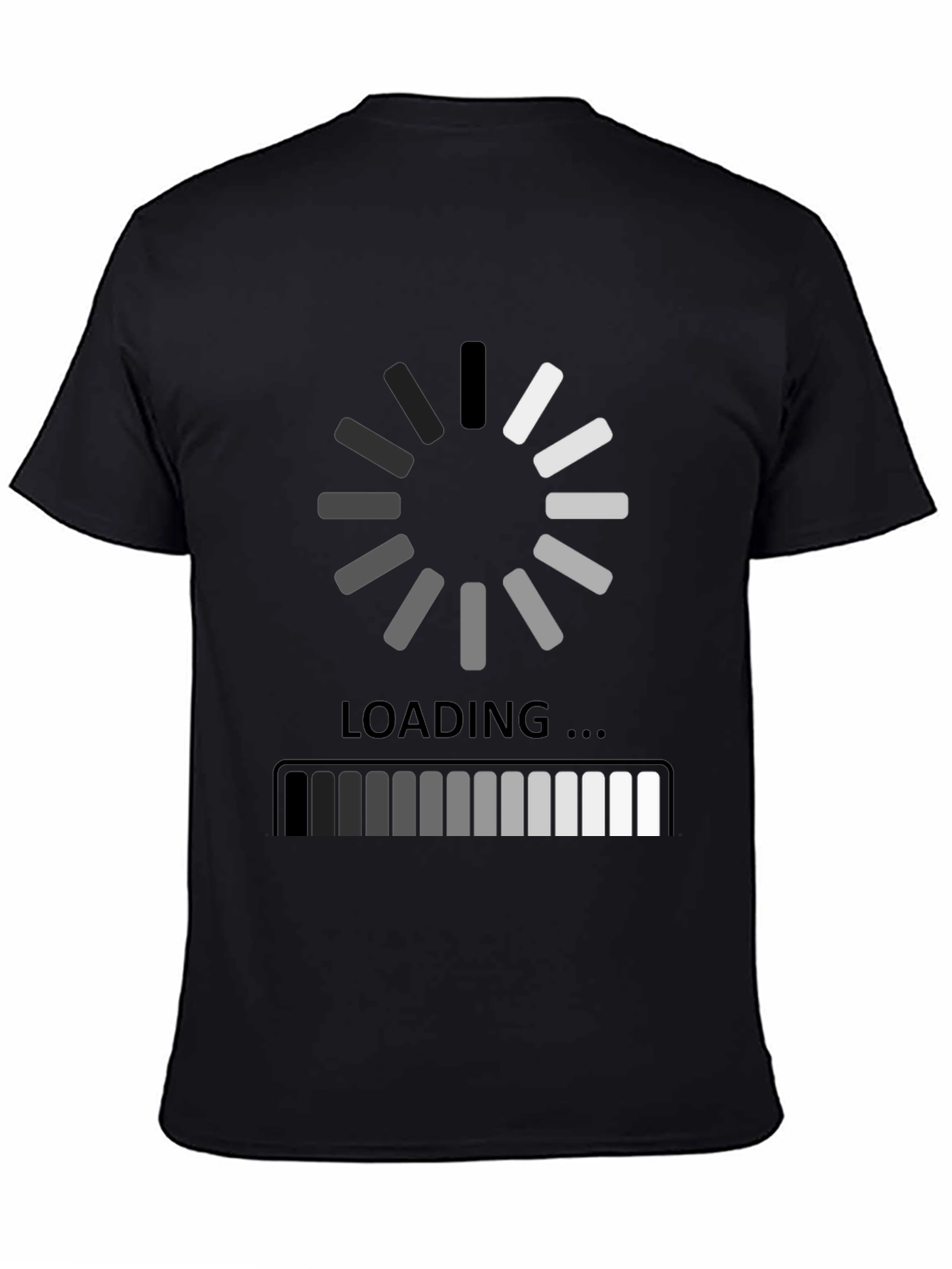 Black Loading Black Graphic Tee - Gamer Humor Shirt view 4