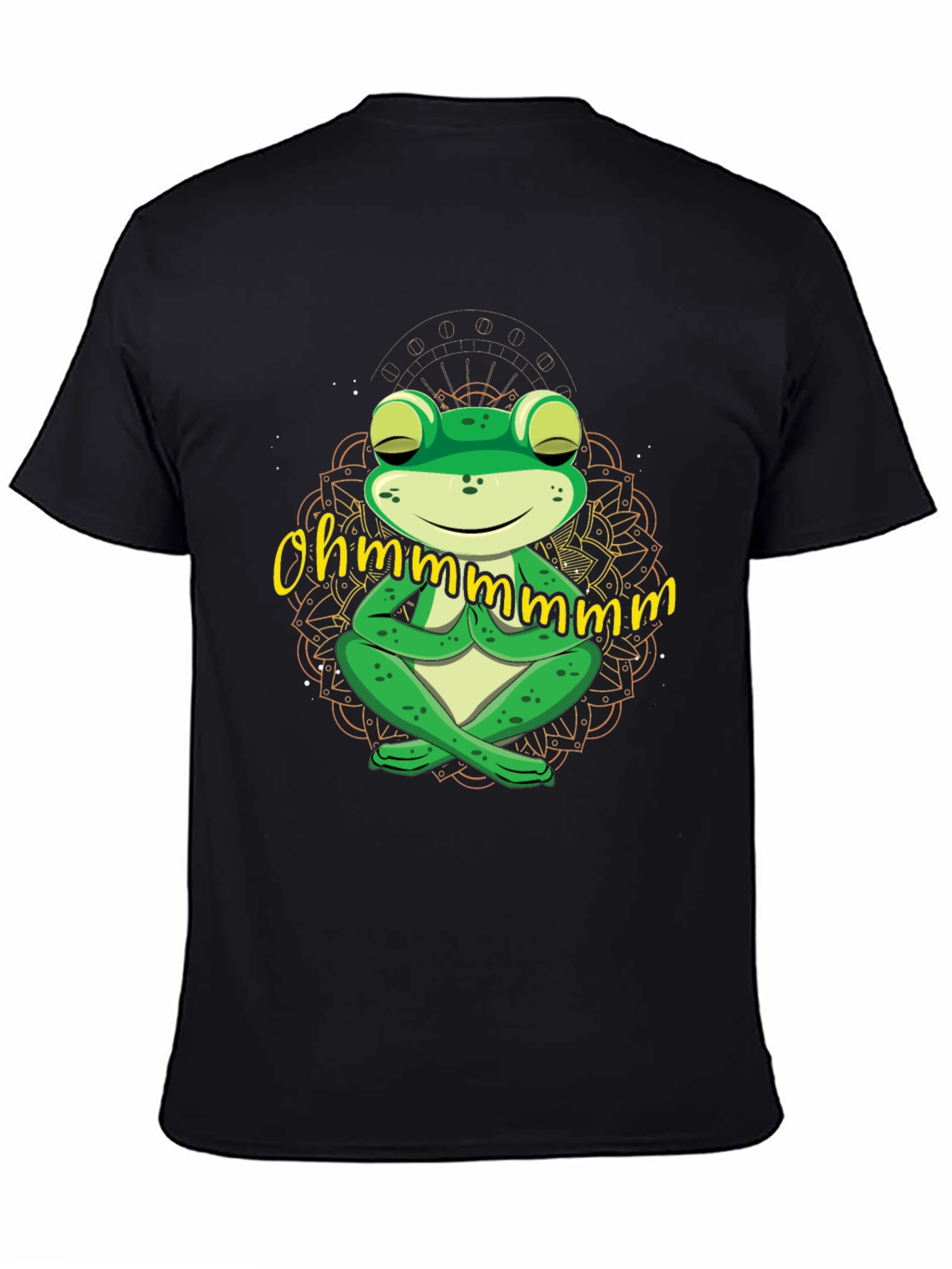 Black Ohm Frog T-Shirt - Meditating Yoga Frog Tee view 4