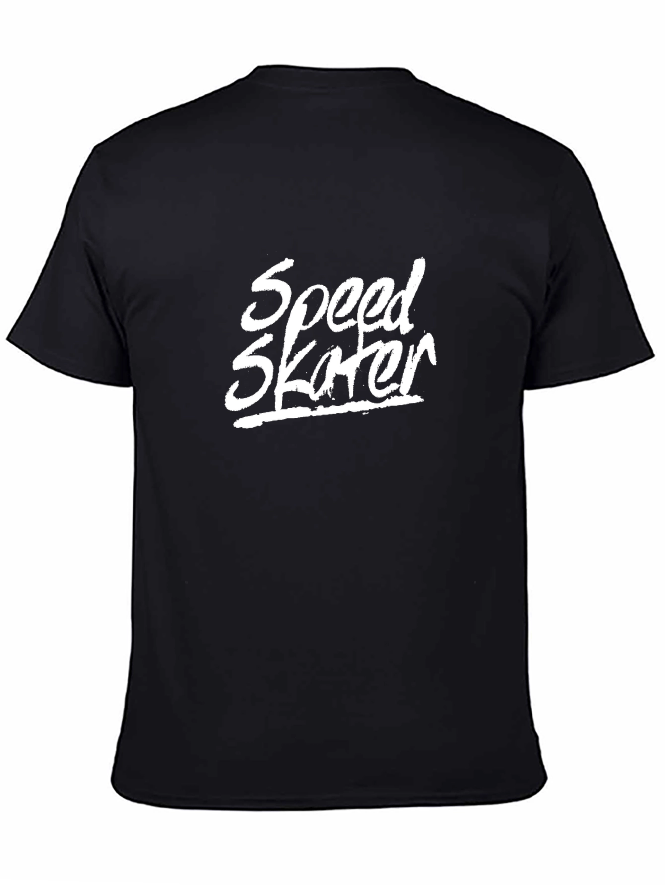 Black Speed Skater Graphic T-Shirt - Black, Casual Style view 4