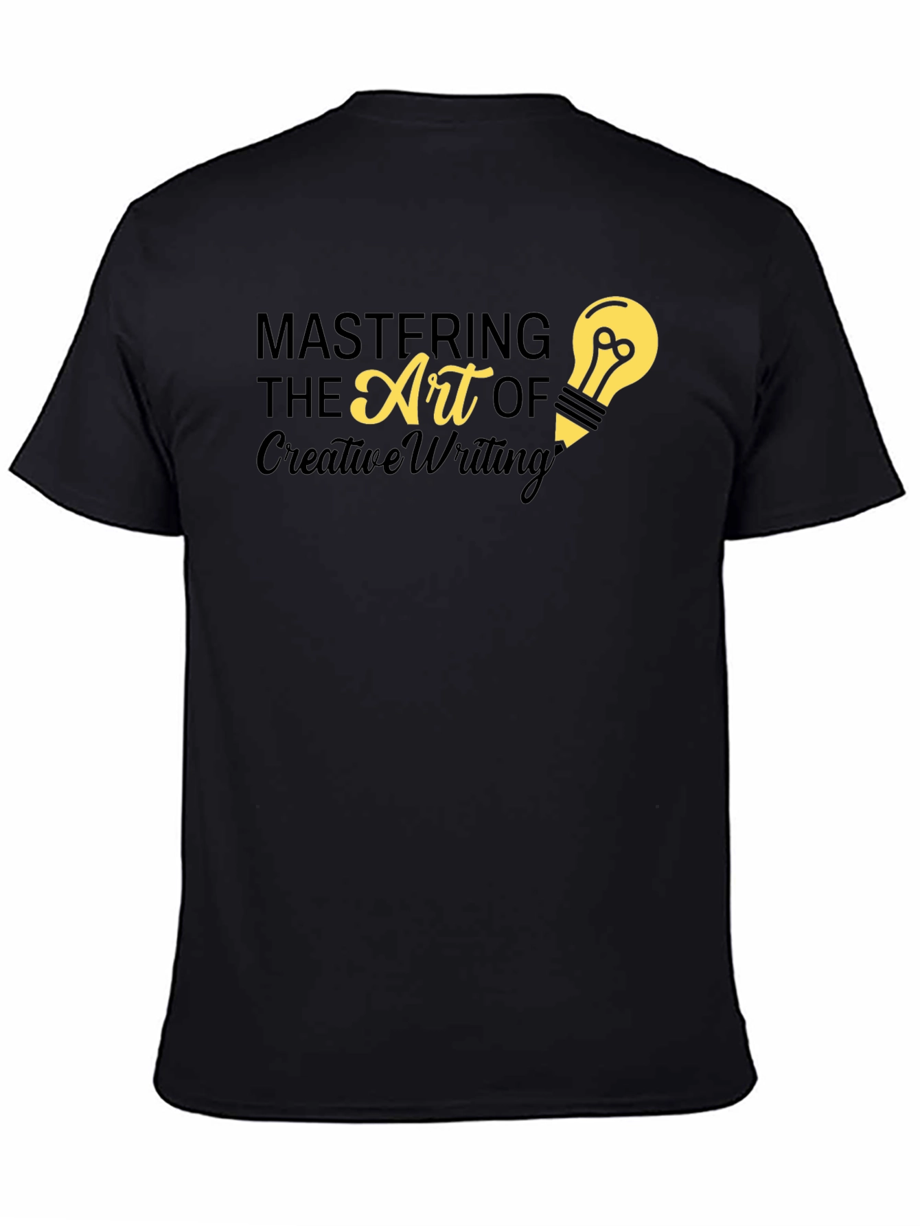 Black Creative Writing Art T-Shirt view 4