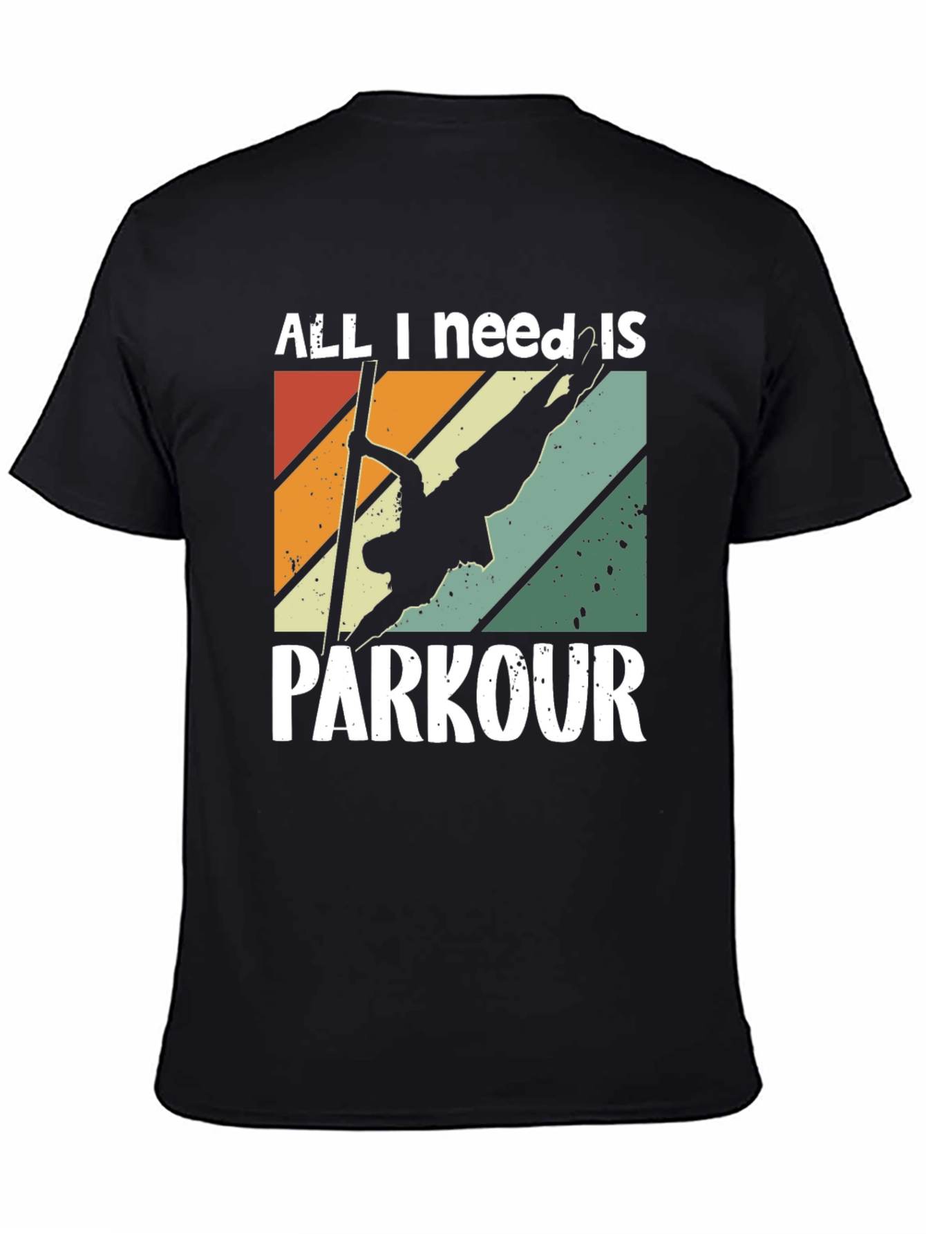 Black All I Need Is Parkour T-Shirt - Retro Style view 4