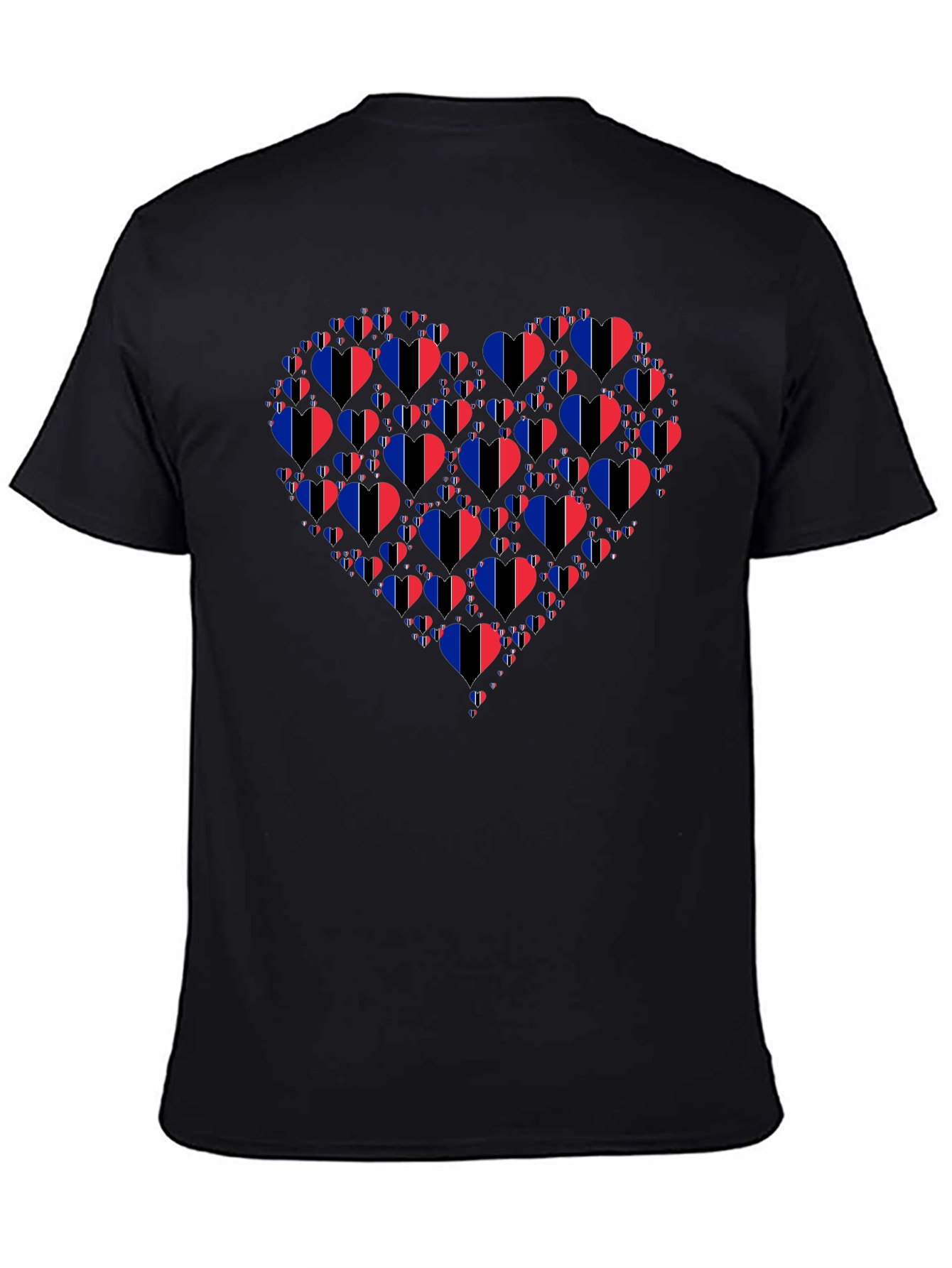 Black Heart of Flags T-Shirt - Unique Graphic Tee view 4