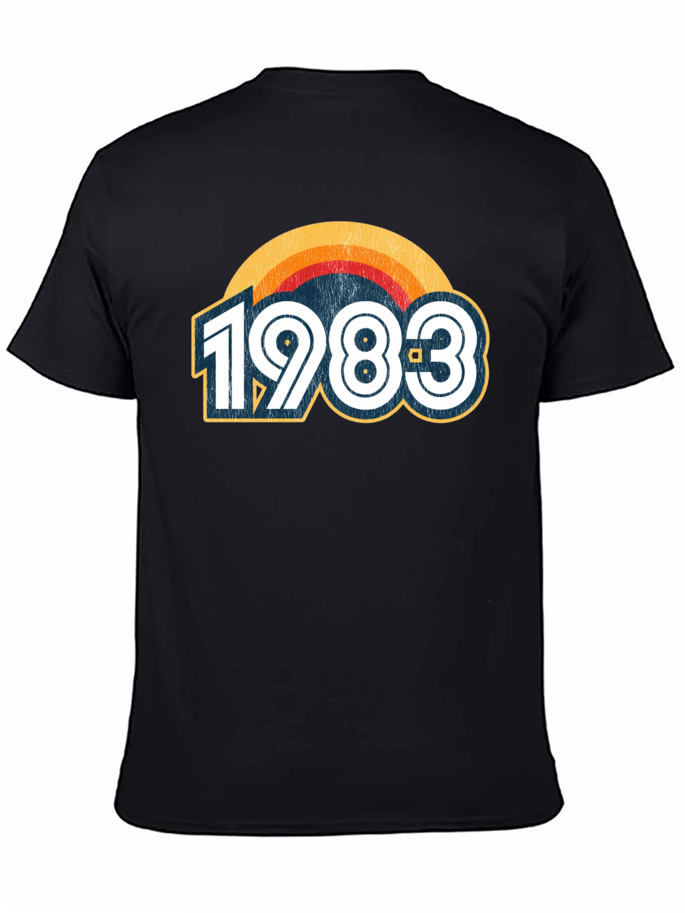 Black Vintage 1983 Graphic Tee - Retro Birthday Shirt view 4