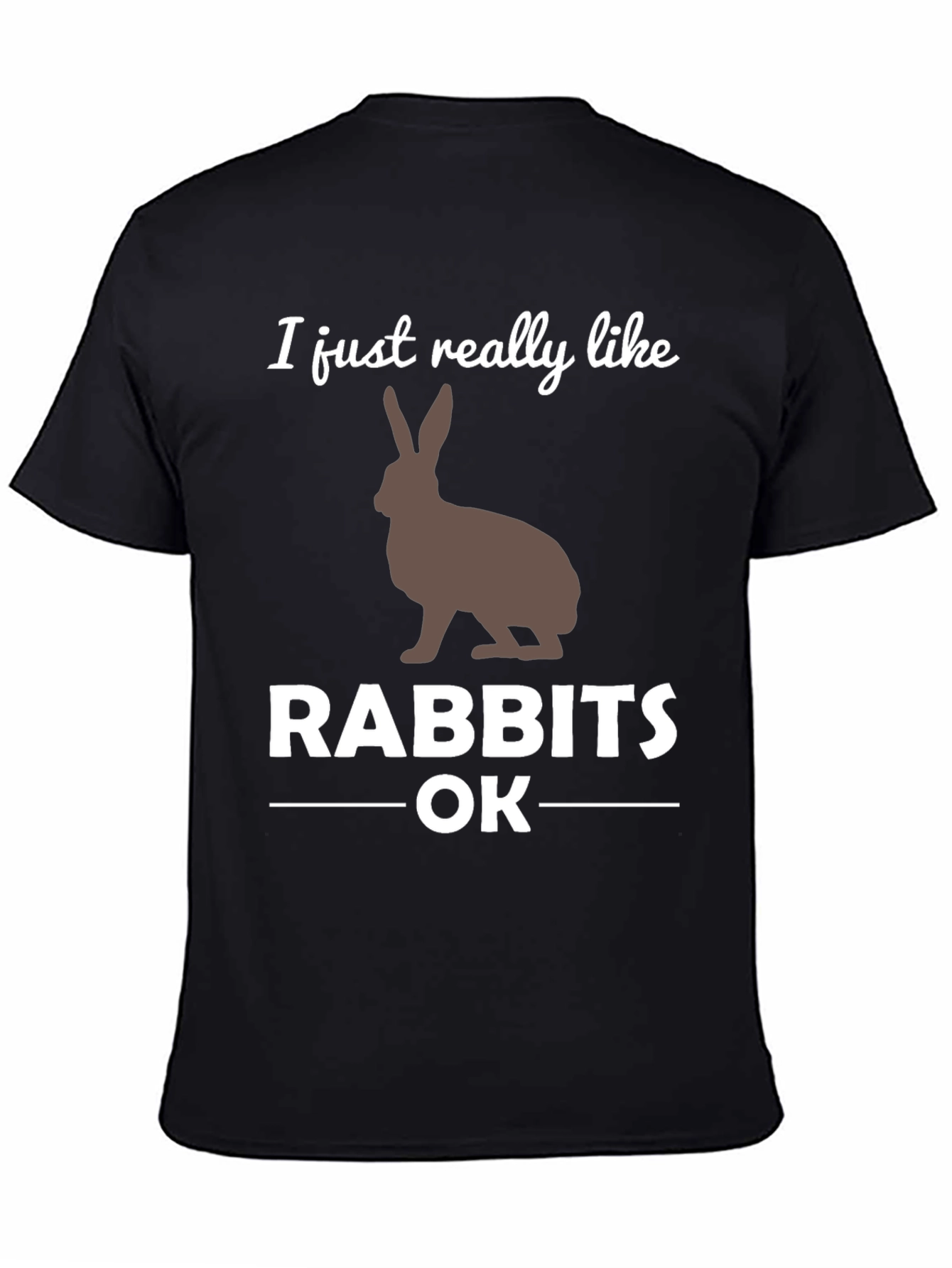 Black I Like Rabbits OK Graphic T-Shirt view 4