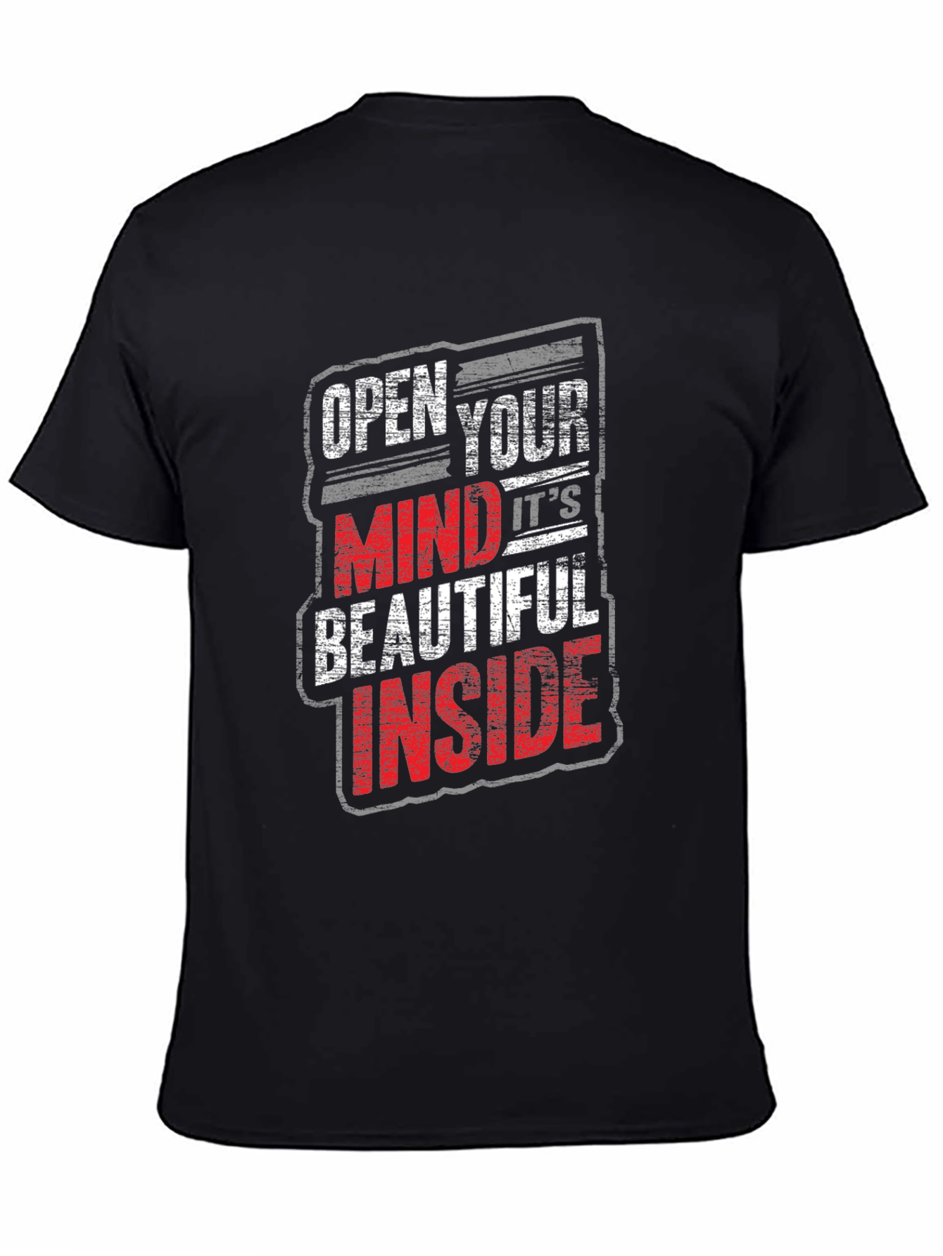Black Open Your Mind Graphic Tee - Trendy Black T-Shirt view 4