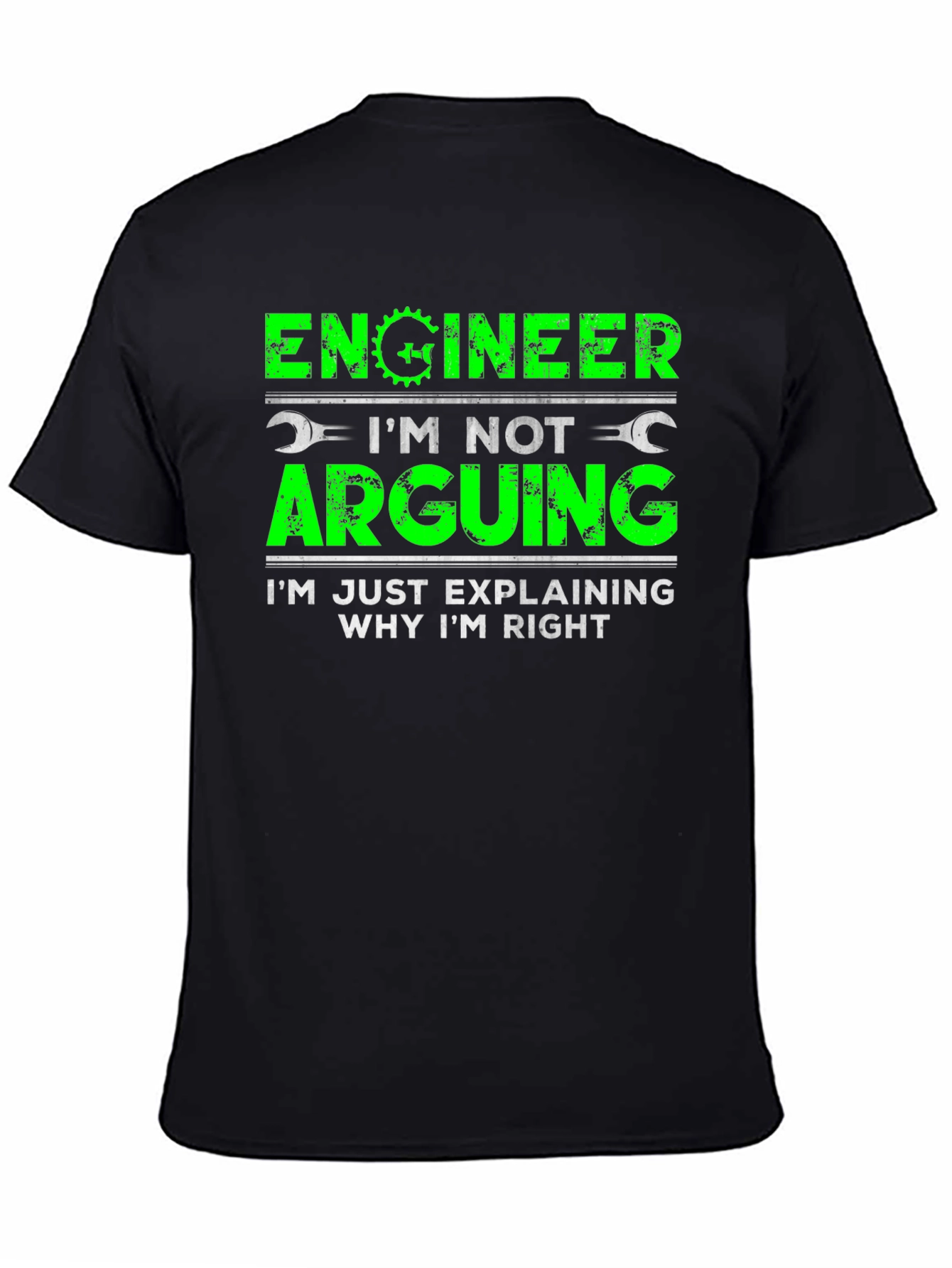 Black Engineer Arguing Funny T-Shirt view 4