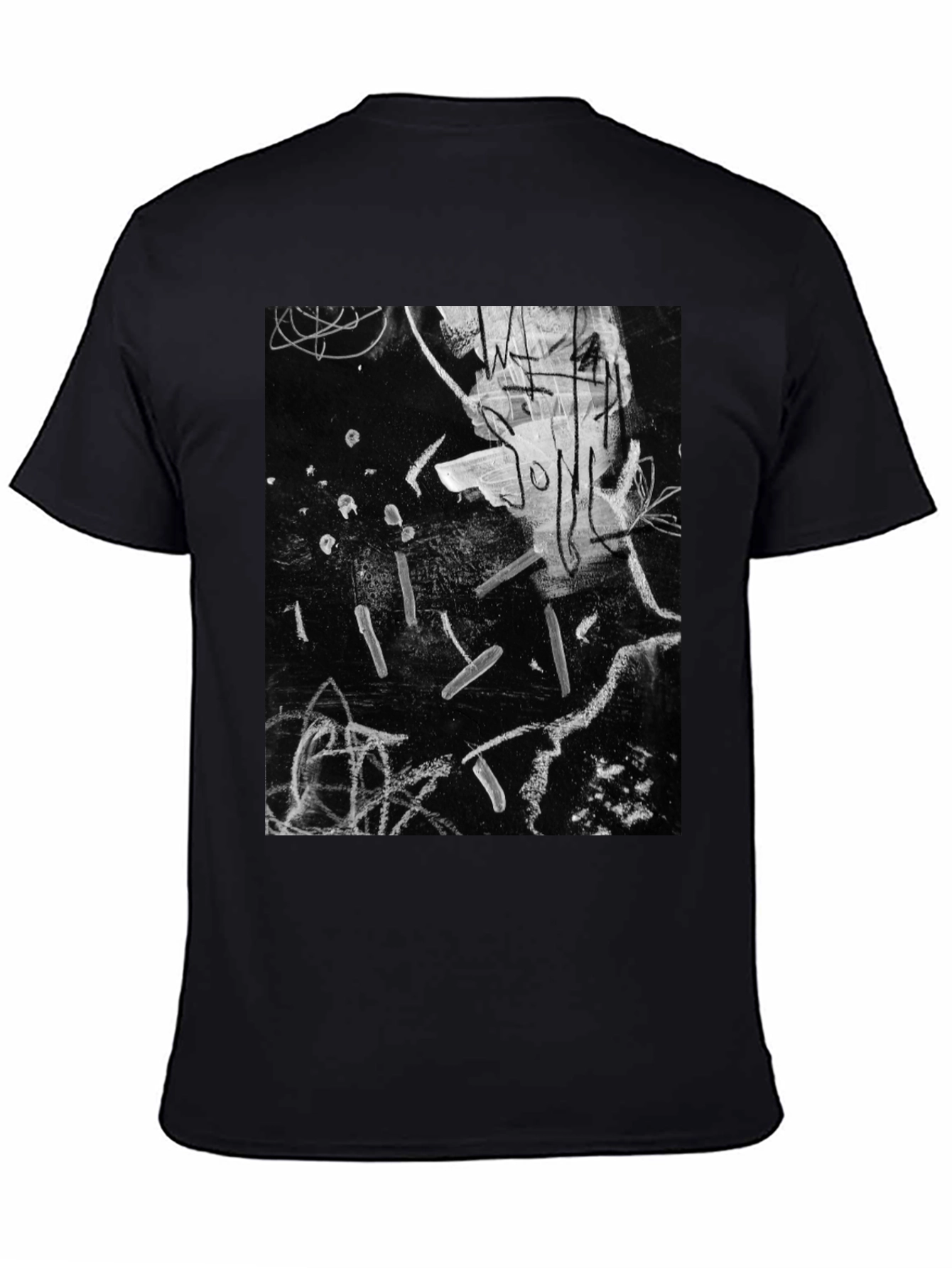 Black Abstract Art Black T-Shirt view 4