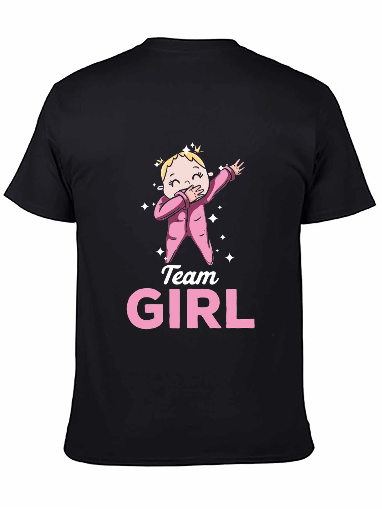 Black Team Girl Gender Reveal T-Shirt view 4